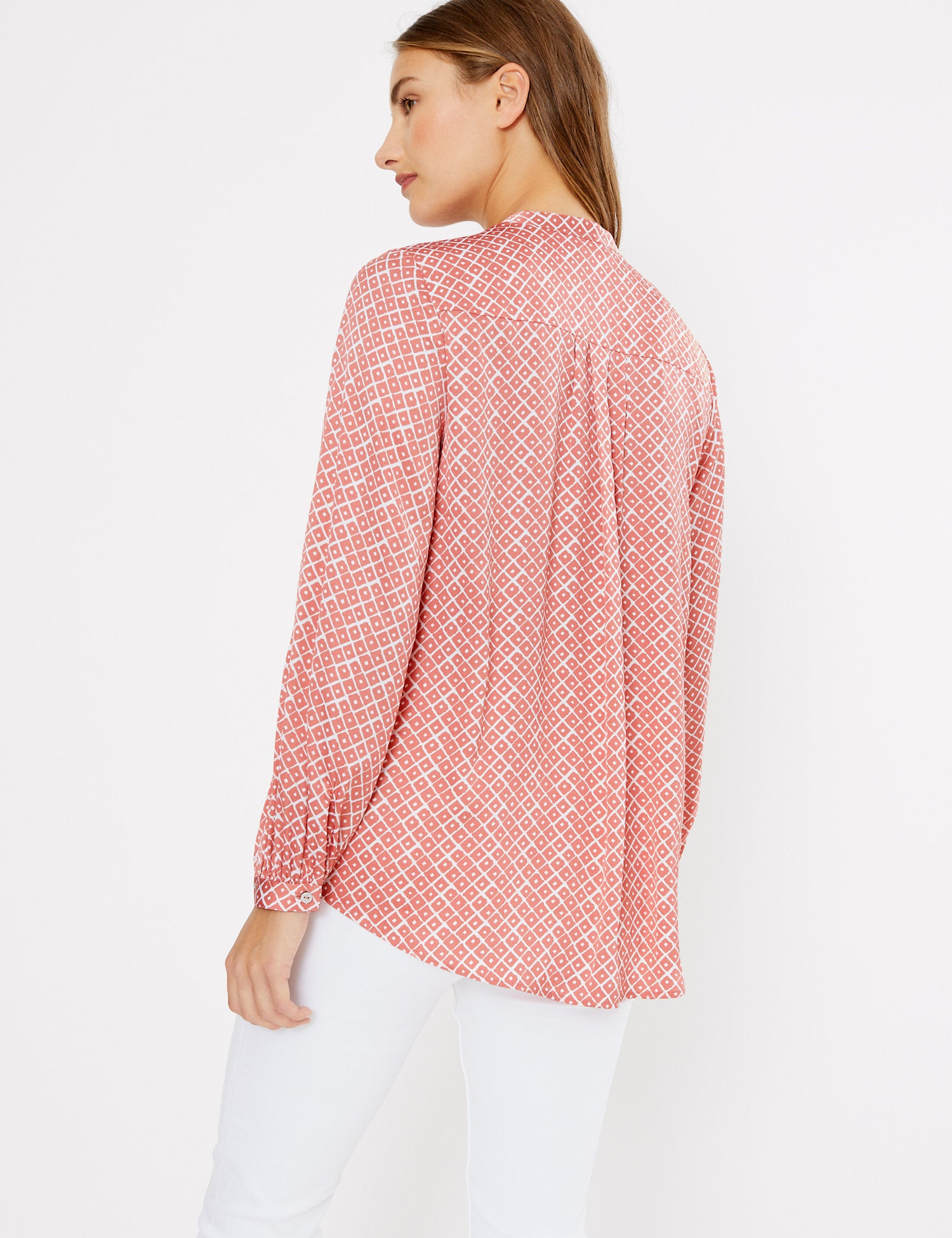 Washed Satin Printed Relaxed Fit Blouse