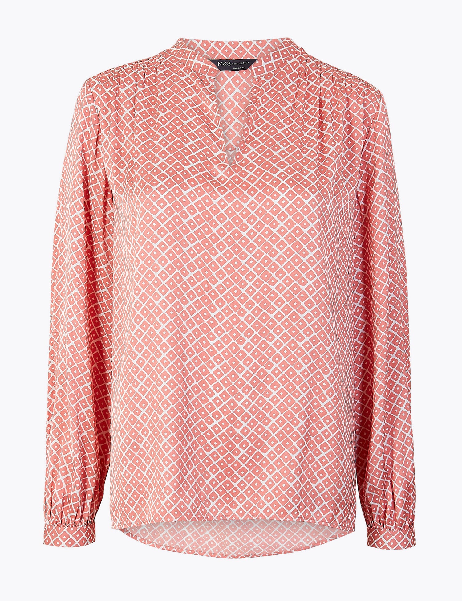 Washed Satin Printed Relaxed Fit Blouse