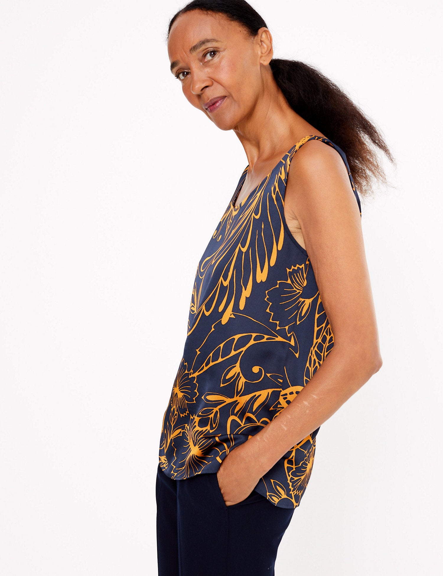 Satin Printed Vest Top