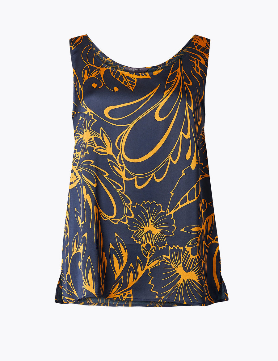 Satin Printed Vest Top