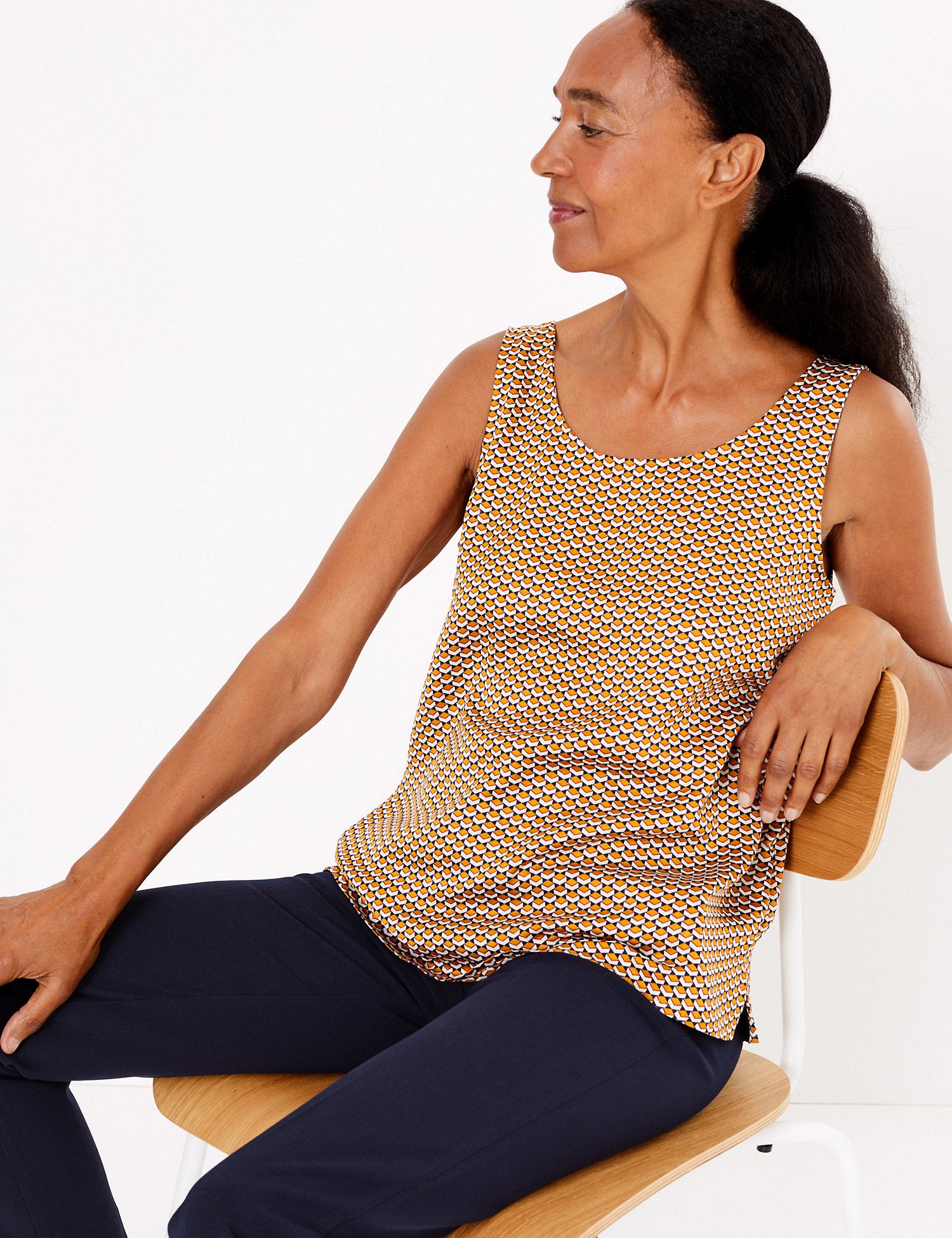 Geometric Print Vest Top