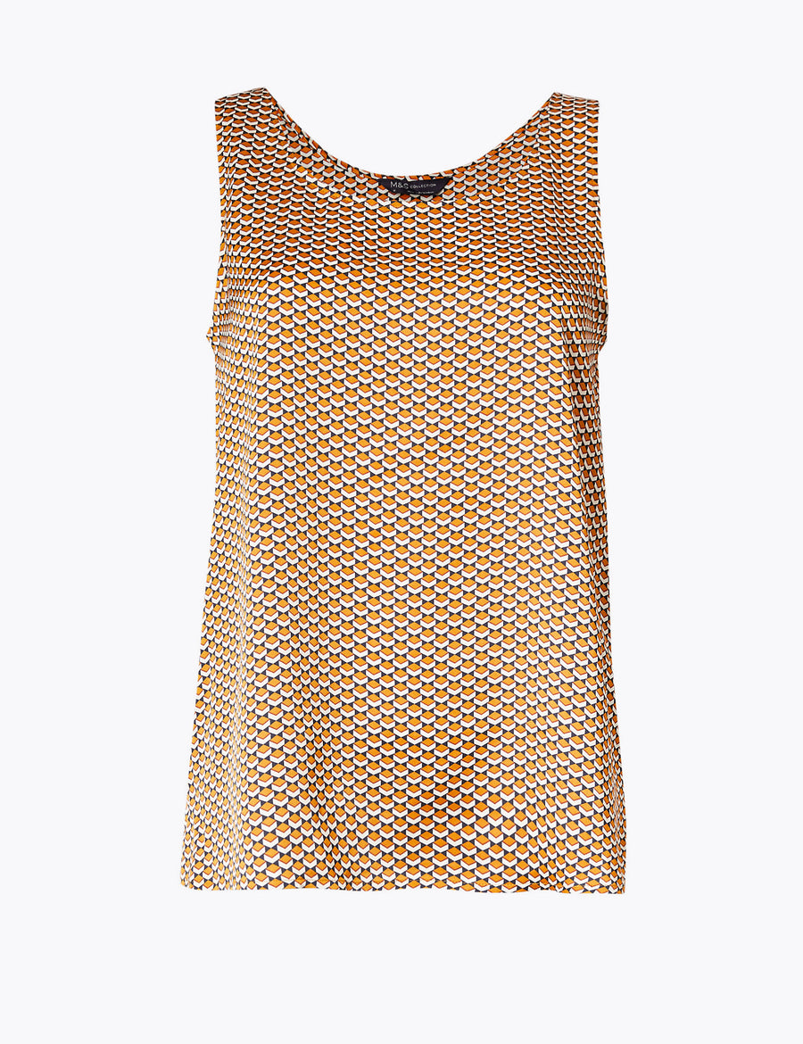 Geometric Print Vest Top