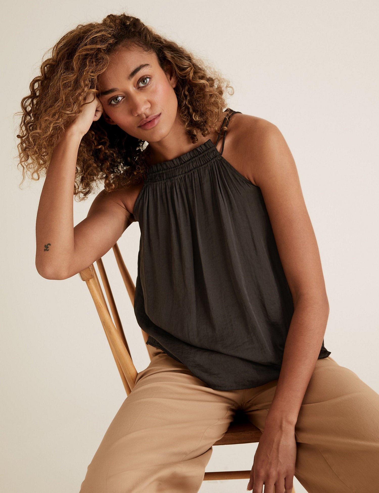 Satin Halter Neck Cami Top
