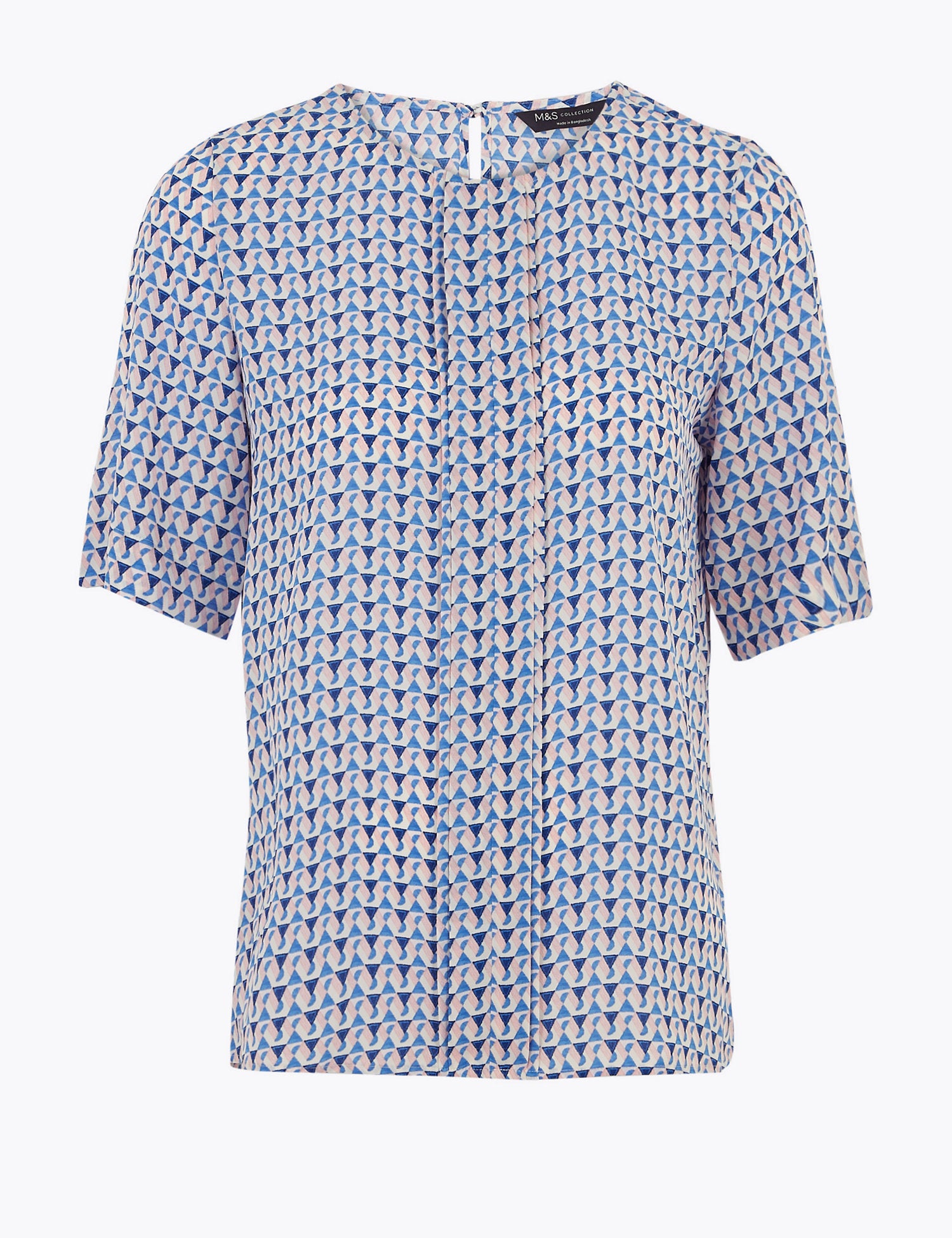 Geometric Short Sleeve Blouse