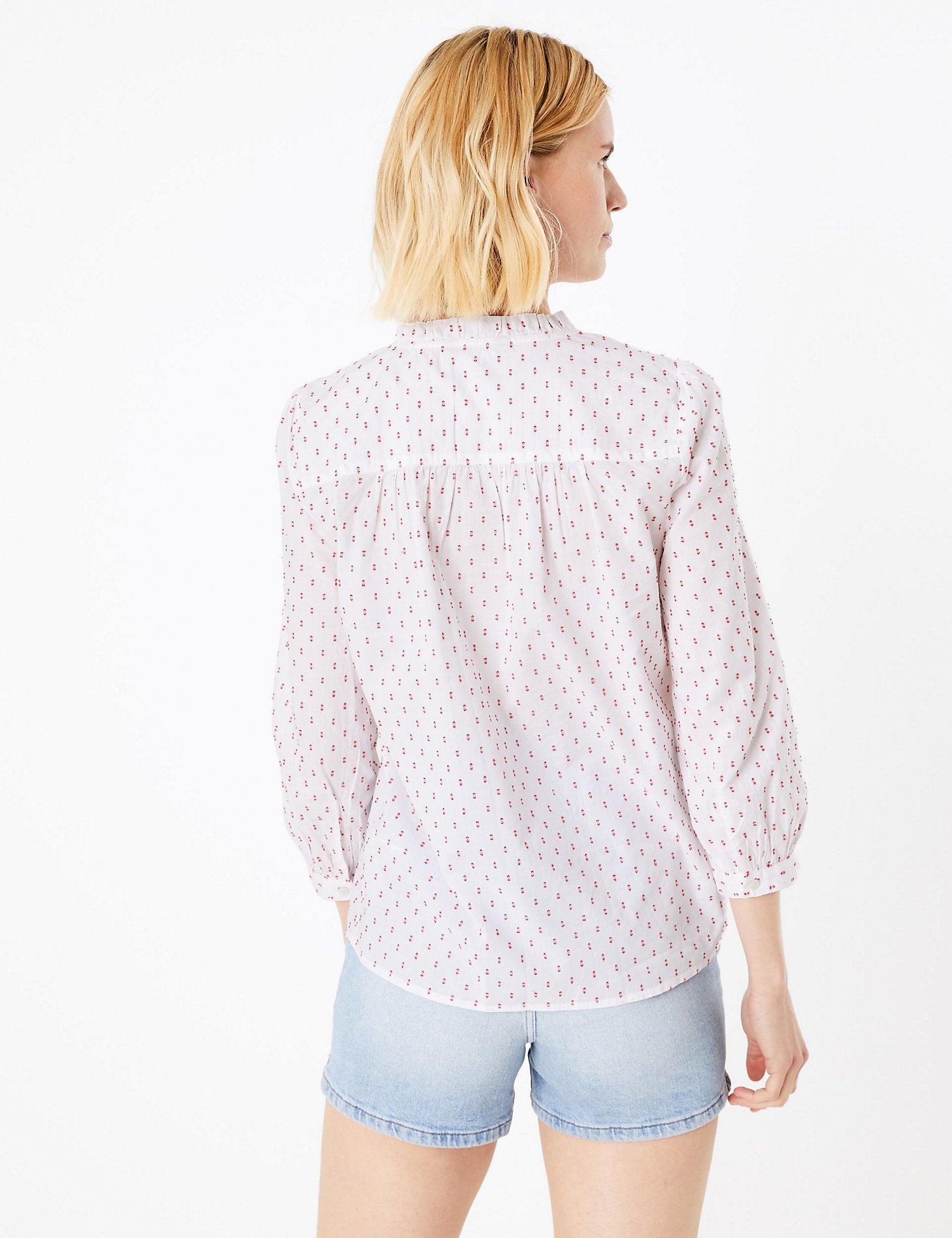 Cotton Printed Long Sleeve Blouse