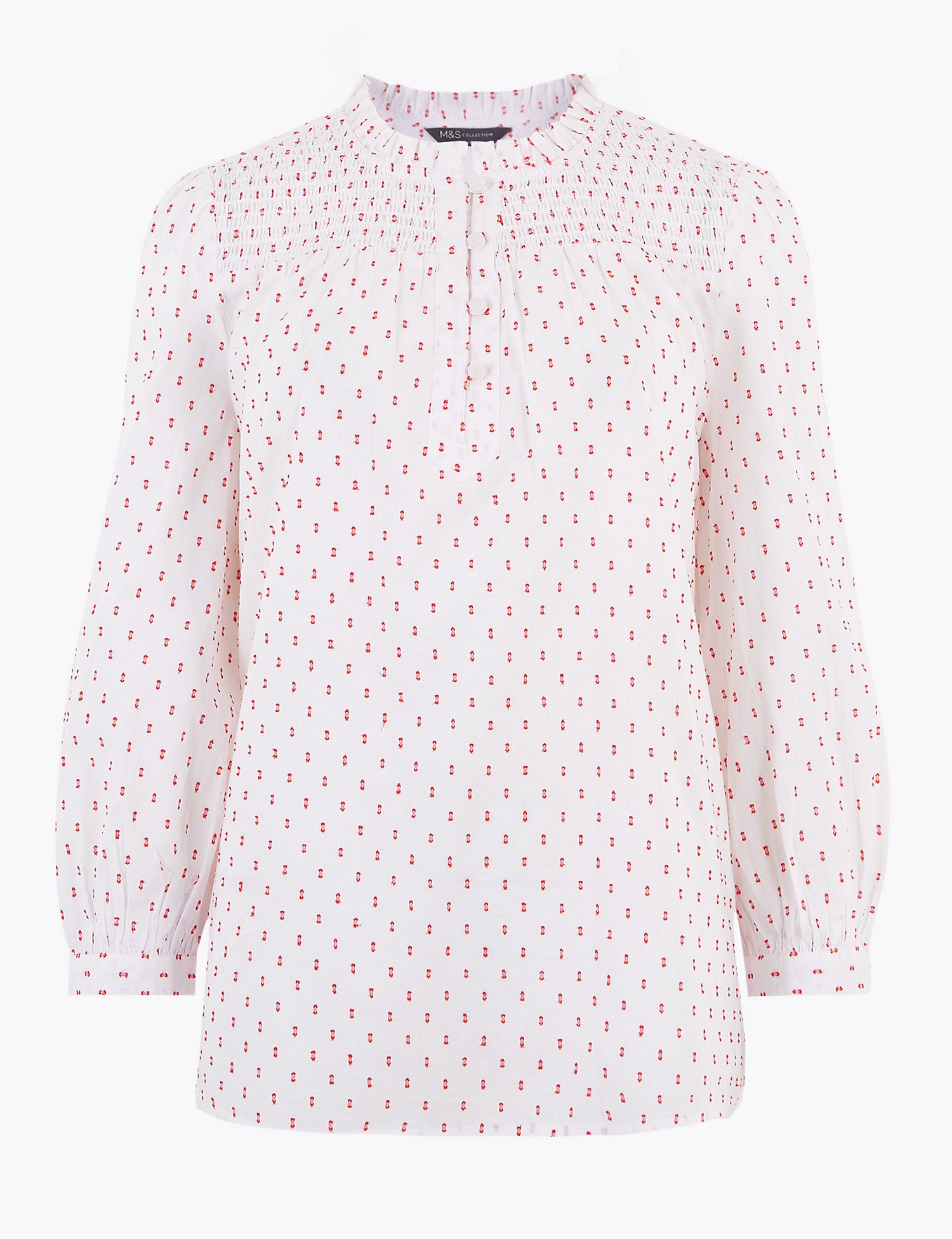 Cotton Printed Long Sleeve Blouse