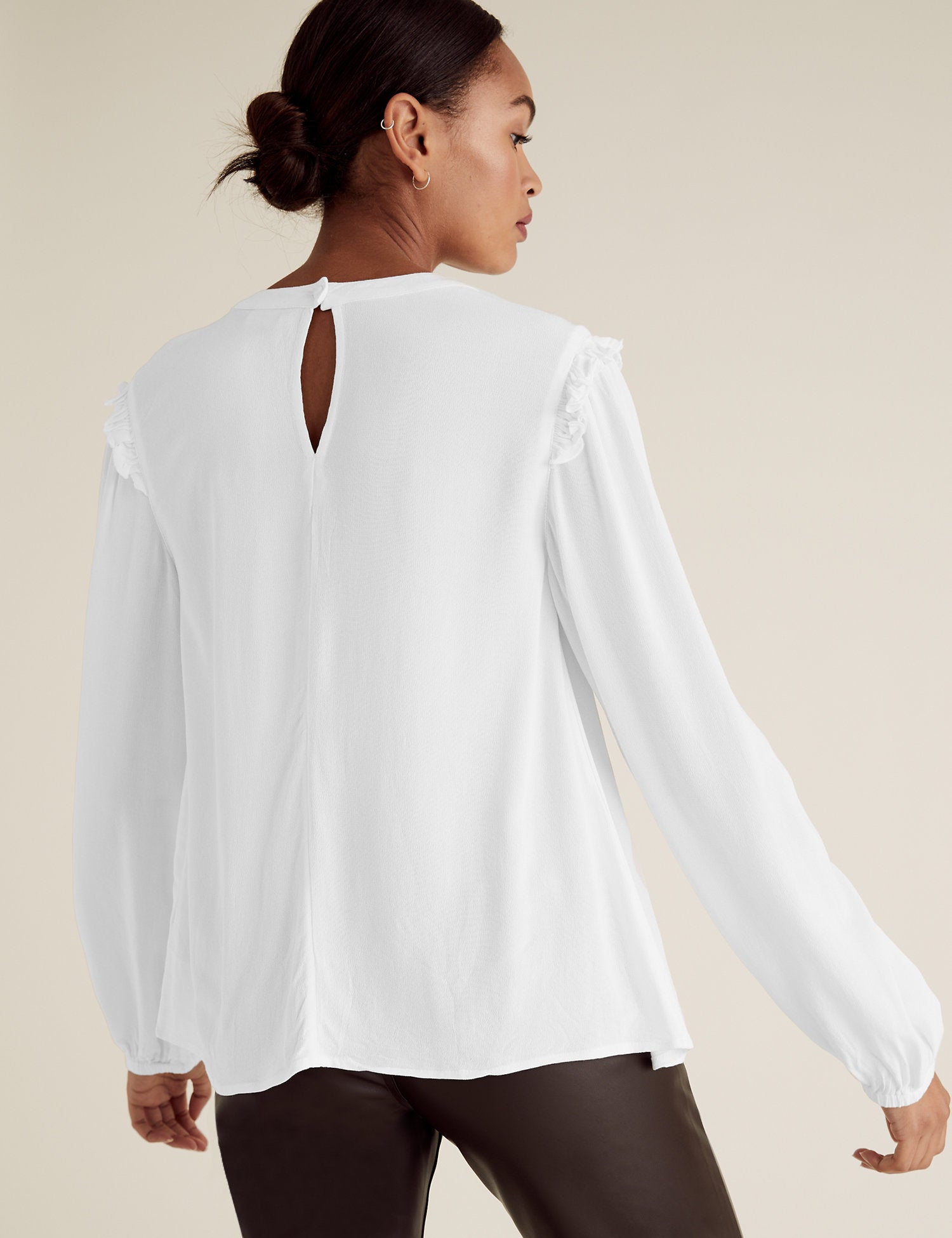Pintuck Long Sleeve Blouse