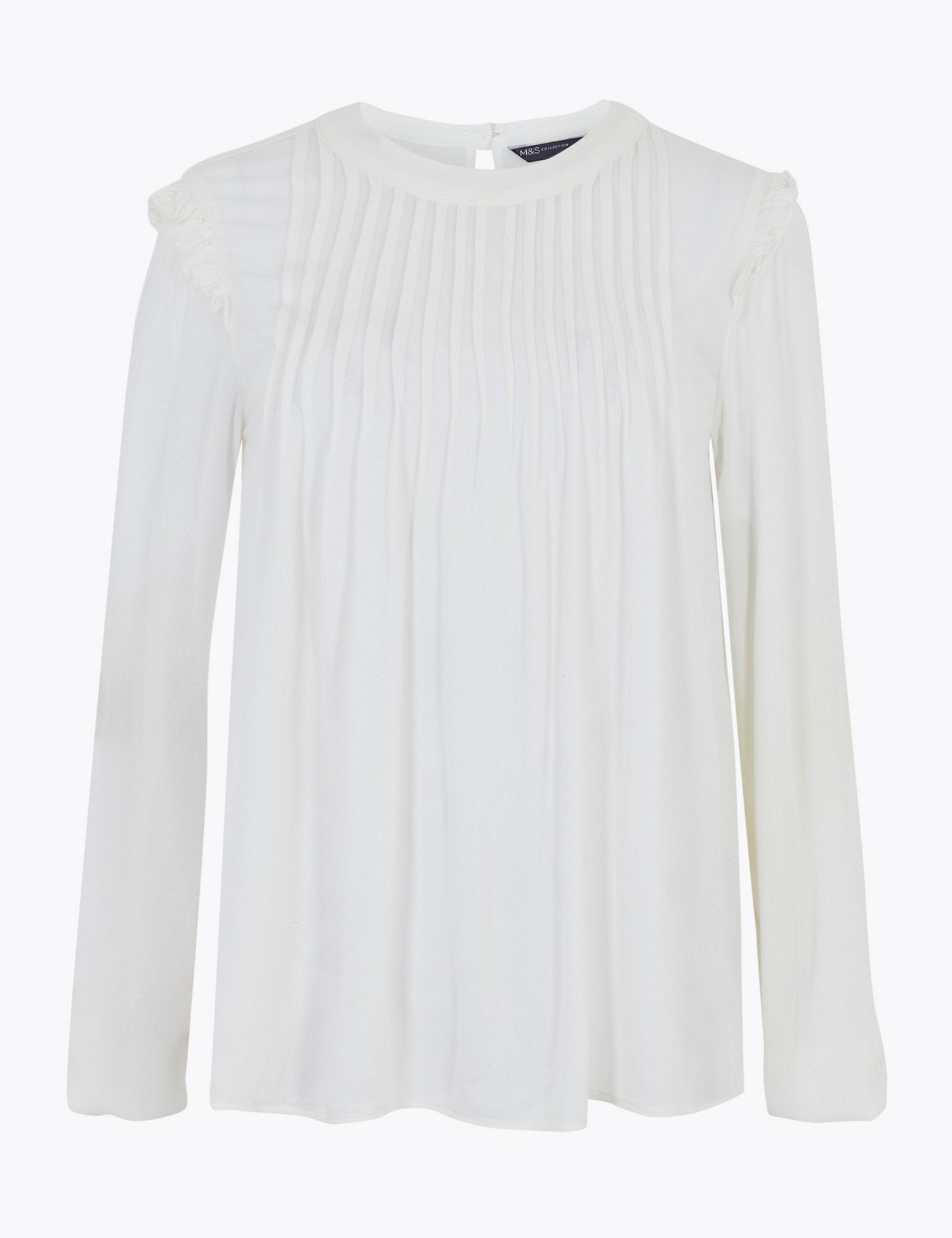 Pintuck Long Sleeve Blouse