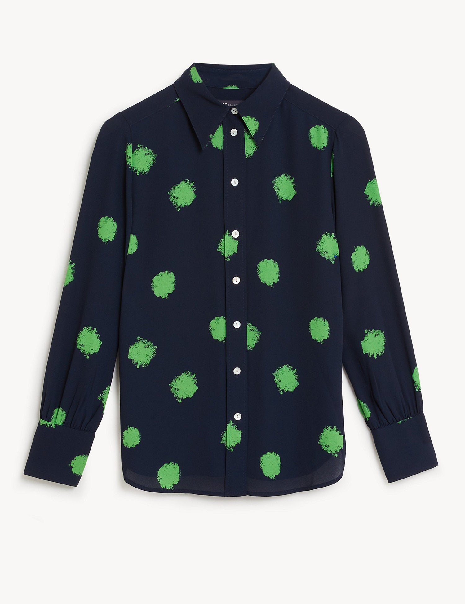 Printed Collared Long Sleeve Shirt