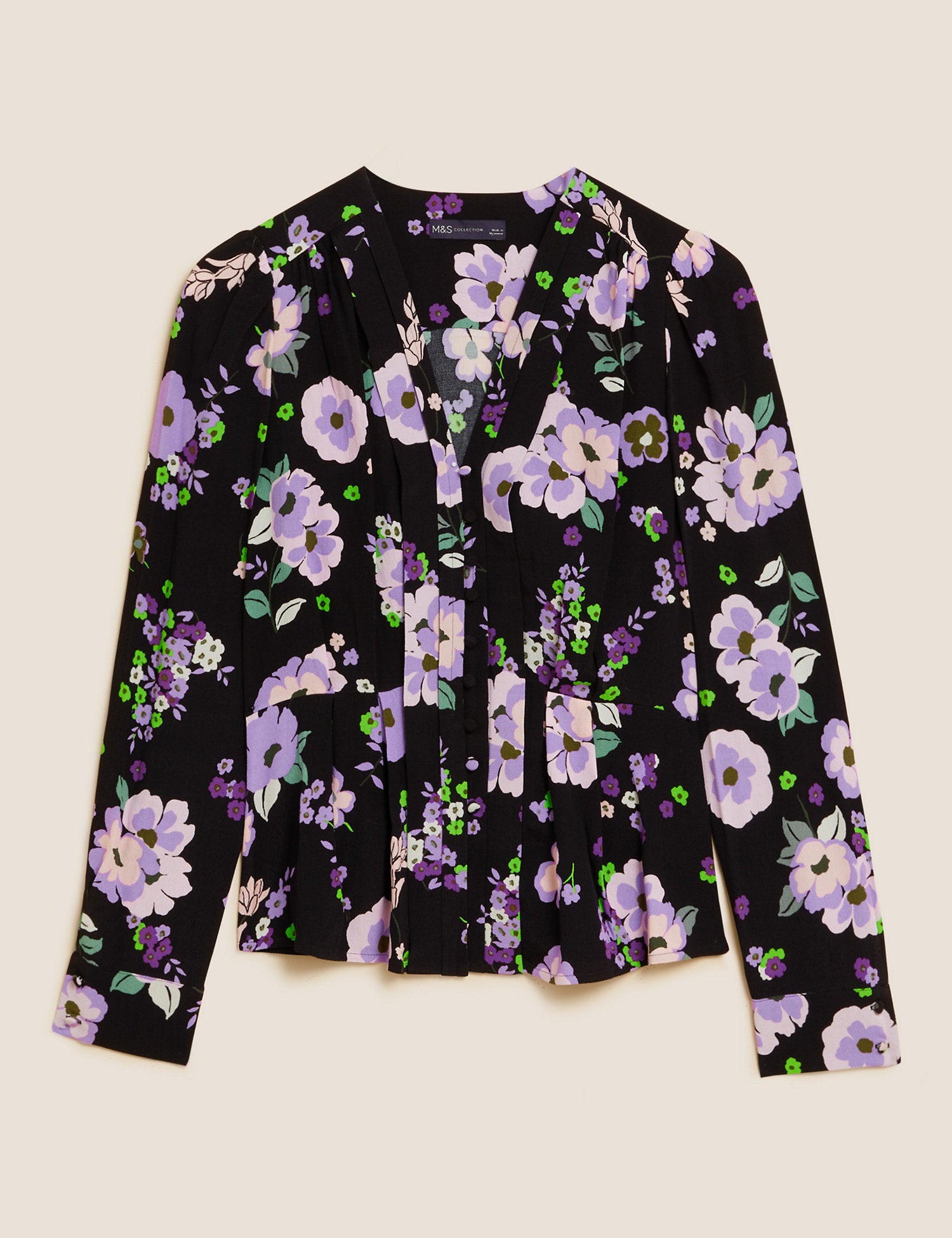 Floral Print V-Neck Blouse
