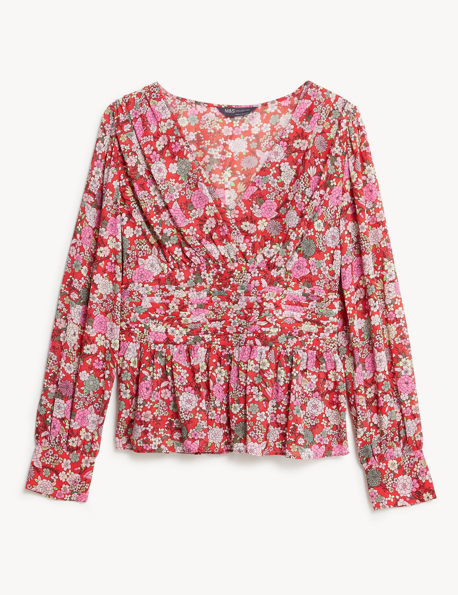 Printed V-Neck Blouse