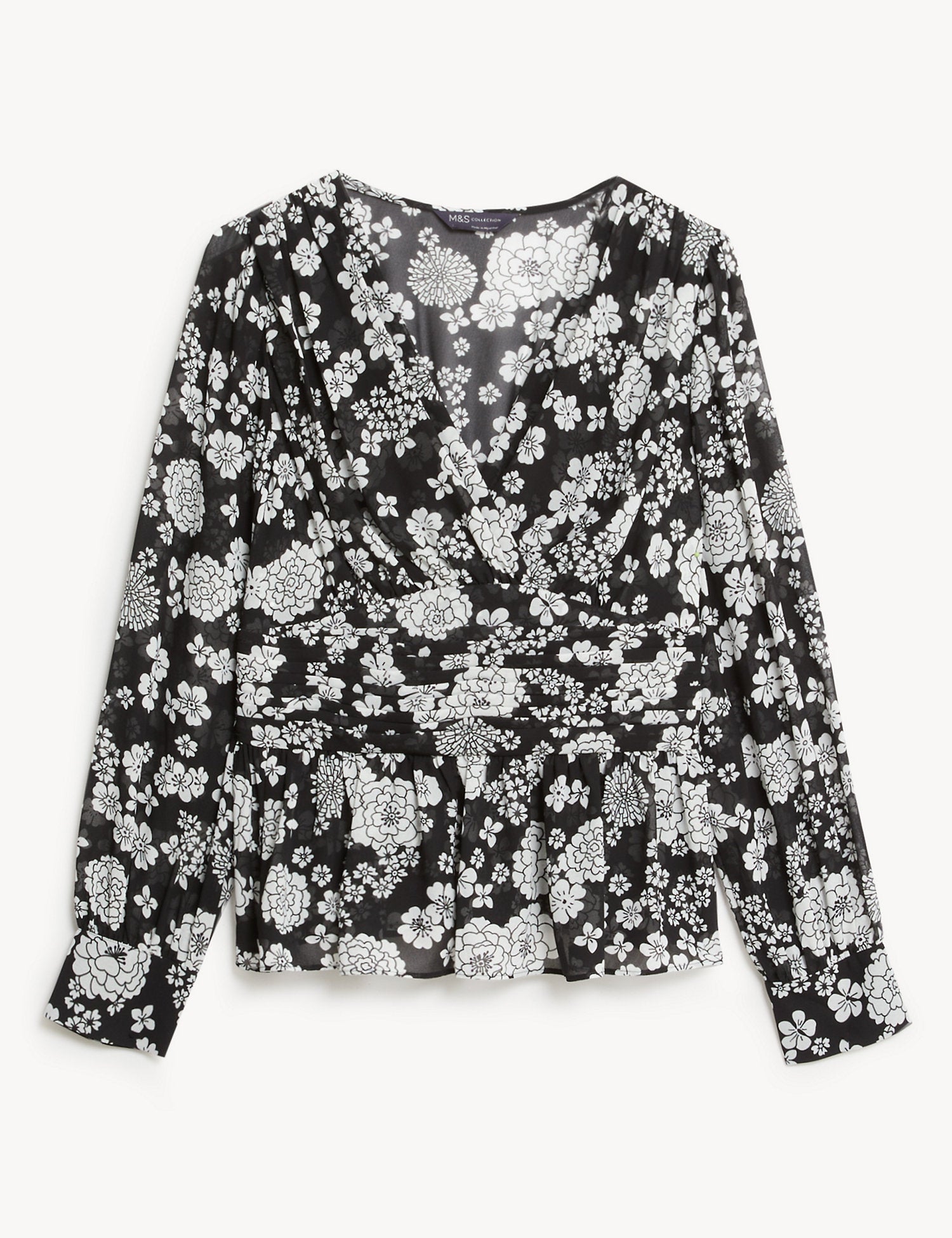 Printed V-Neck Blouse
