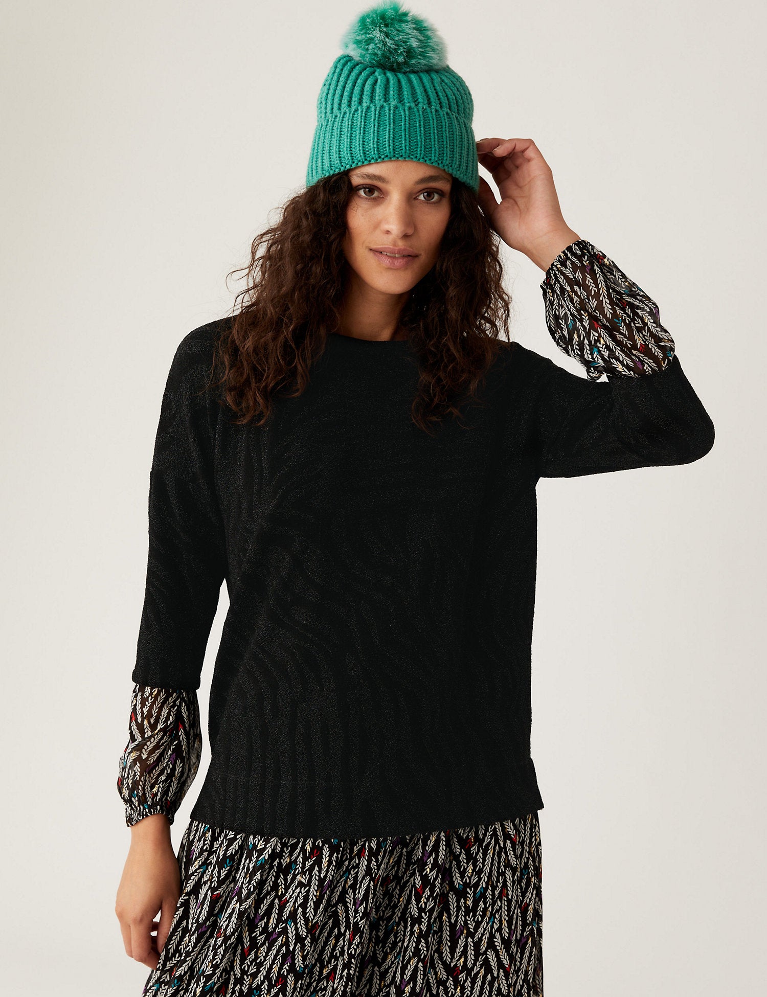 Sparkly Animal Print Regular Fit Top