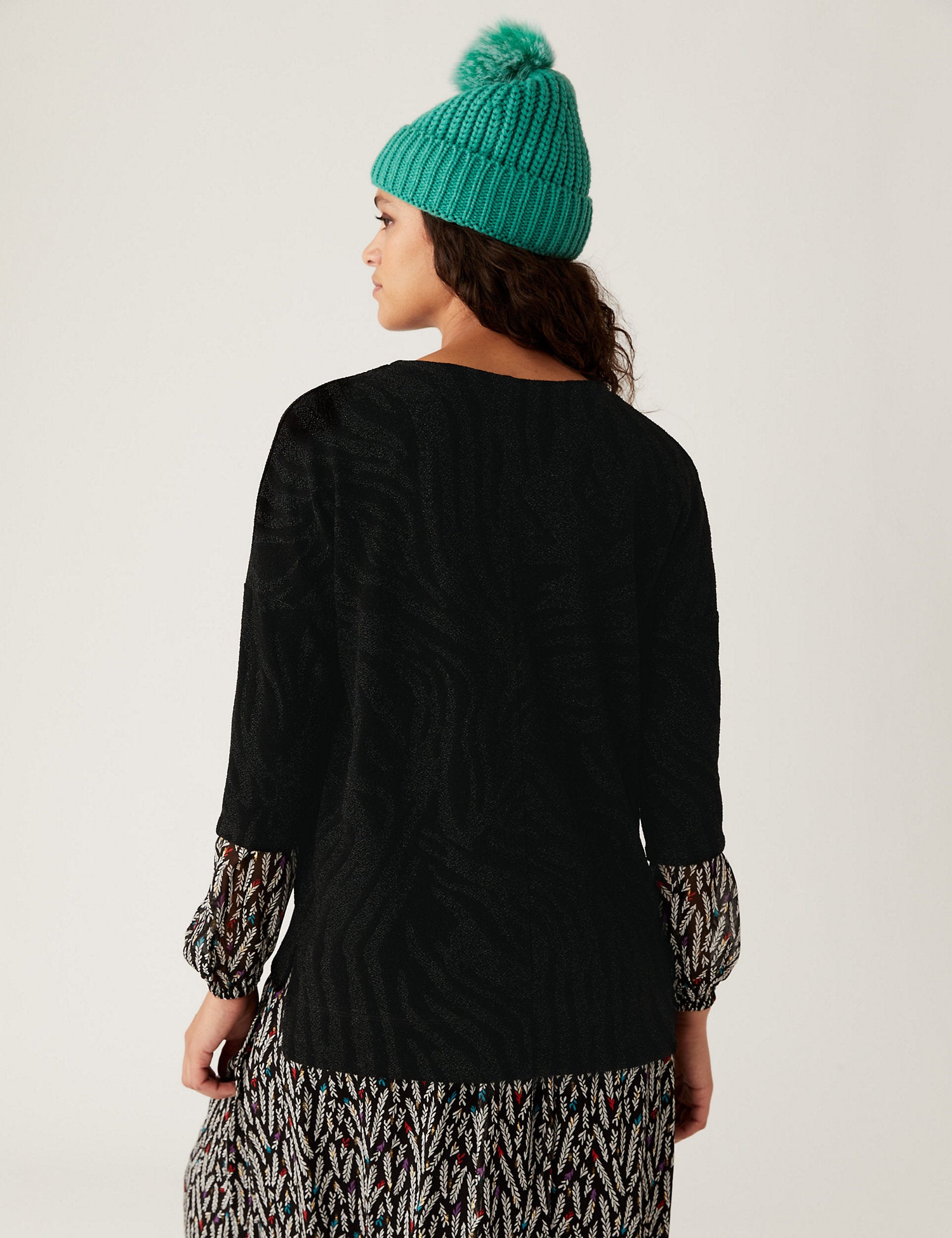 Sparkly Animal Print Regular Fit Top