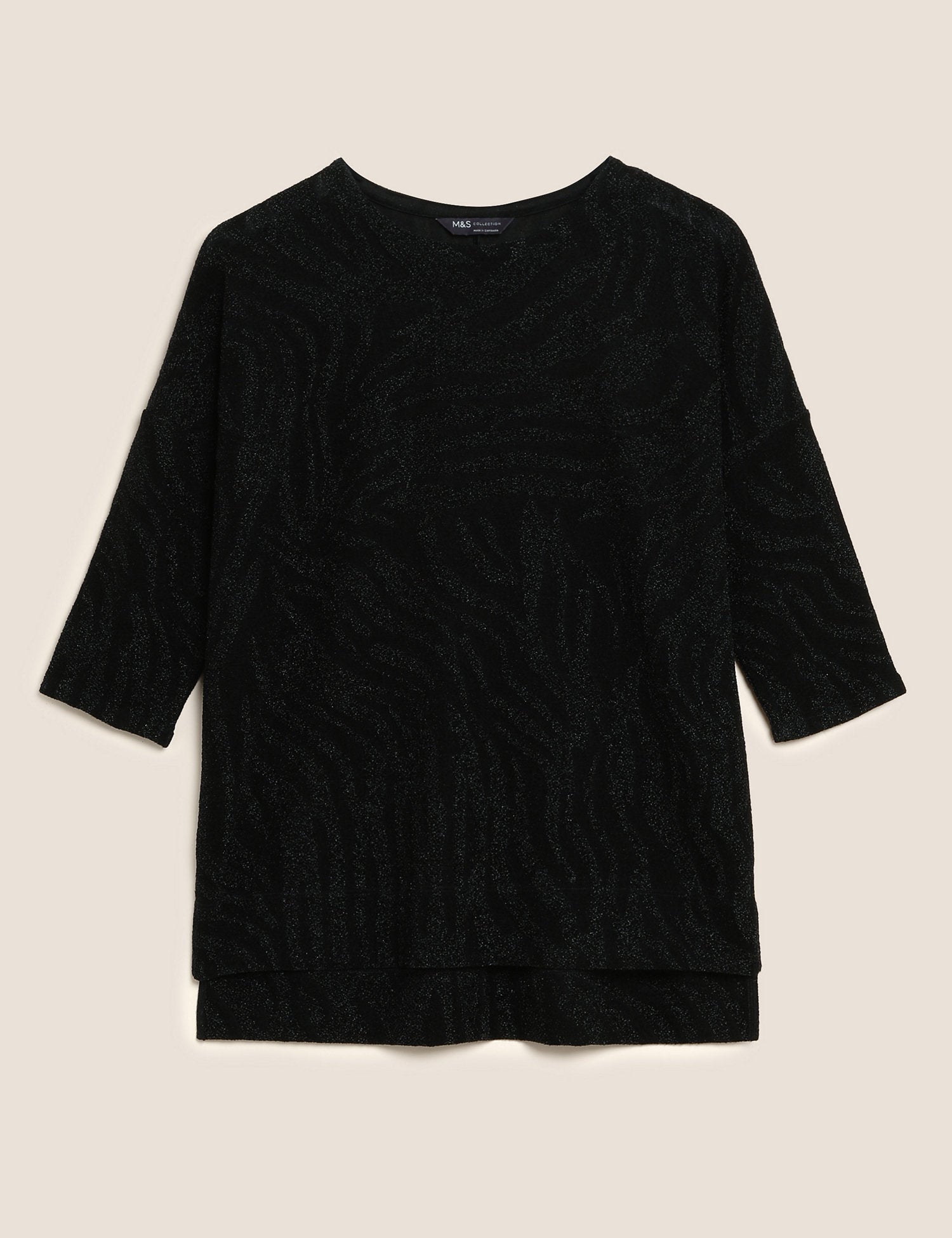 Sparkly Animal Print Regular Fit Top