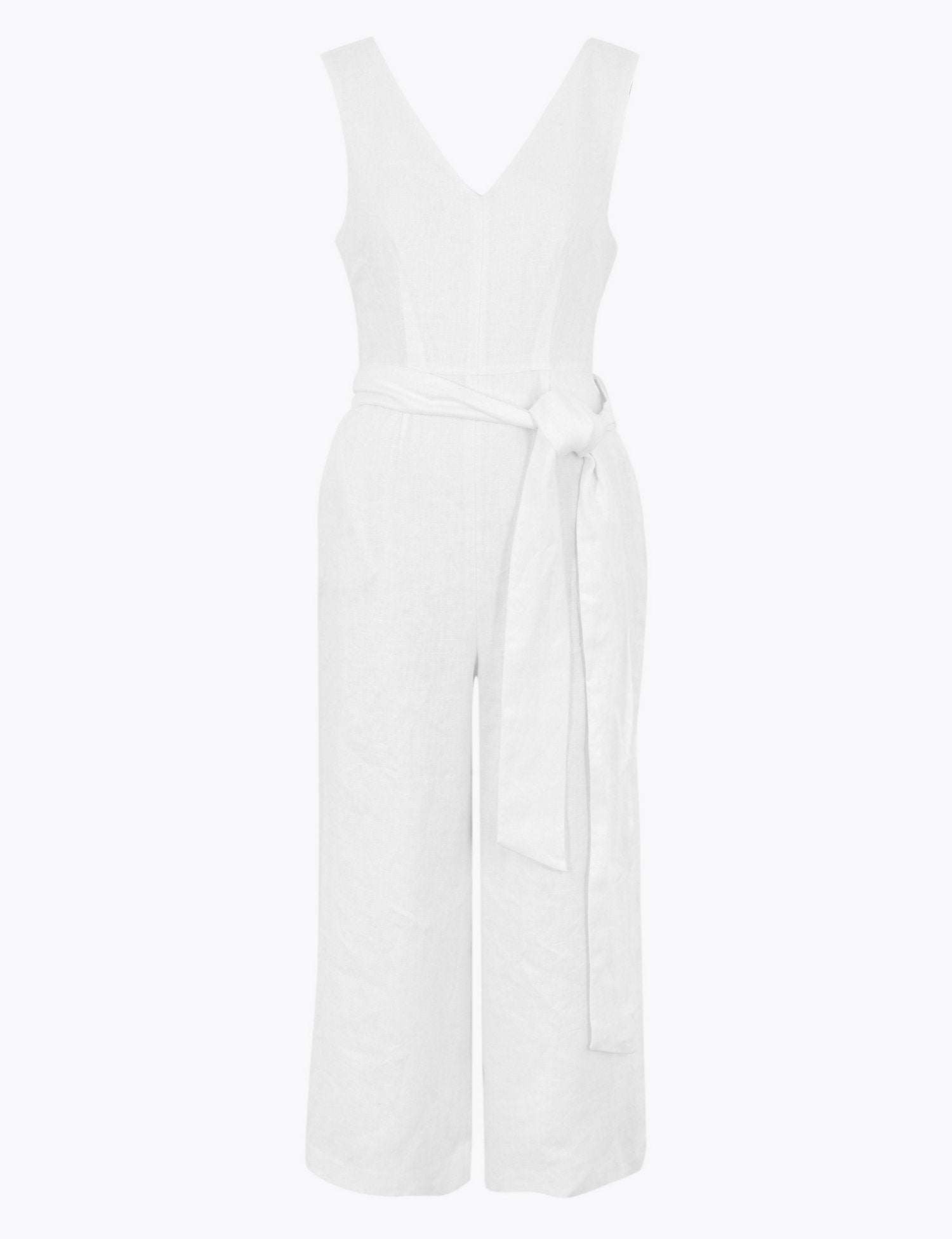 Pure Irish Linen Sleeveless Tailored Jumpsuit