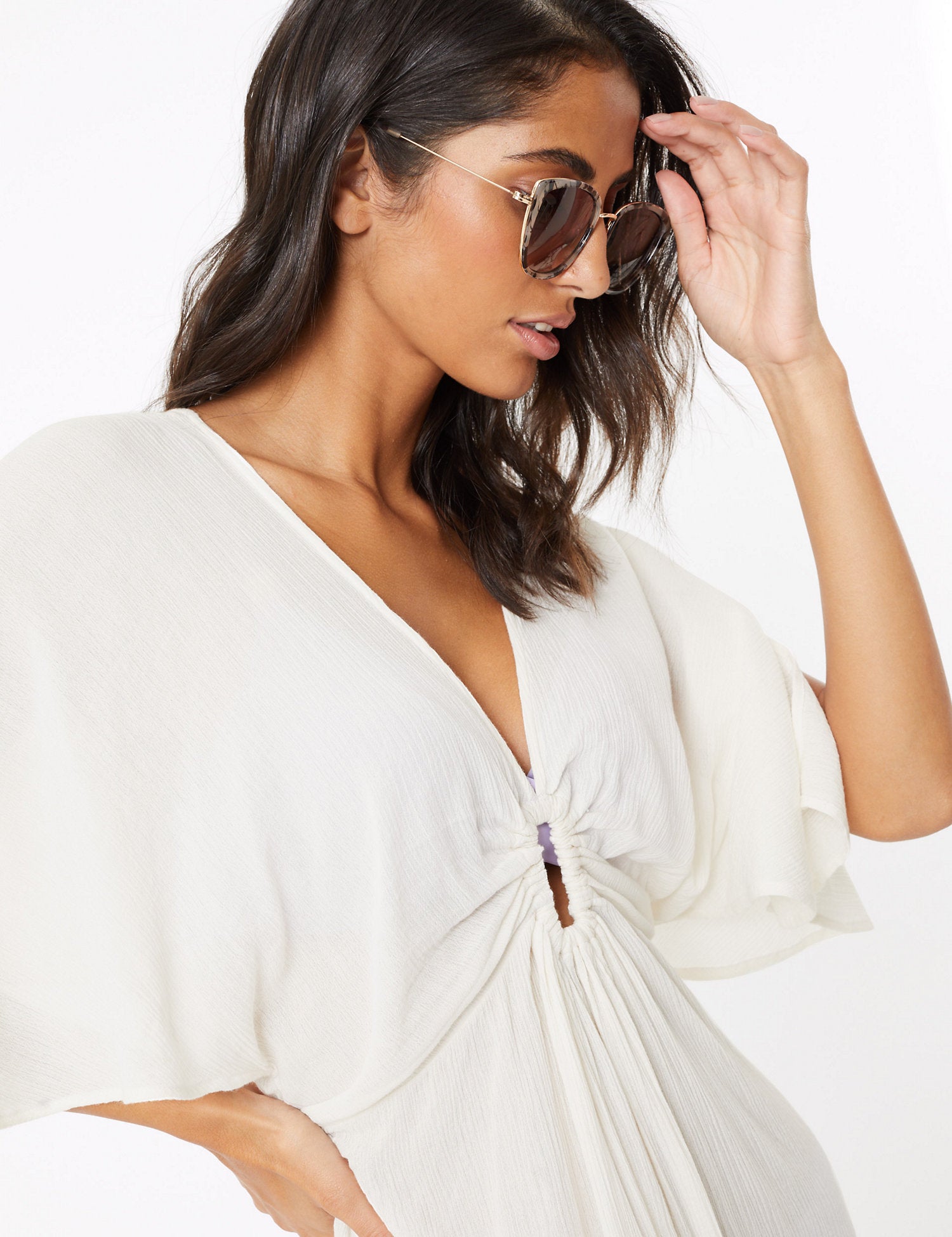 Cotton Woven 3/4 Sleeve Kaftan