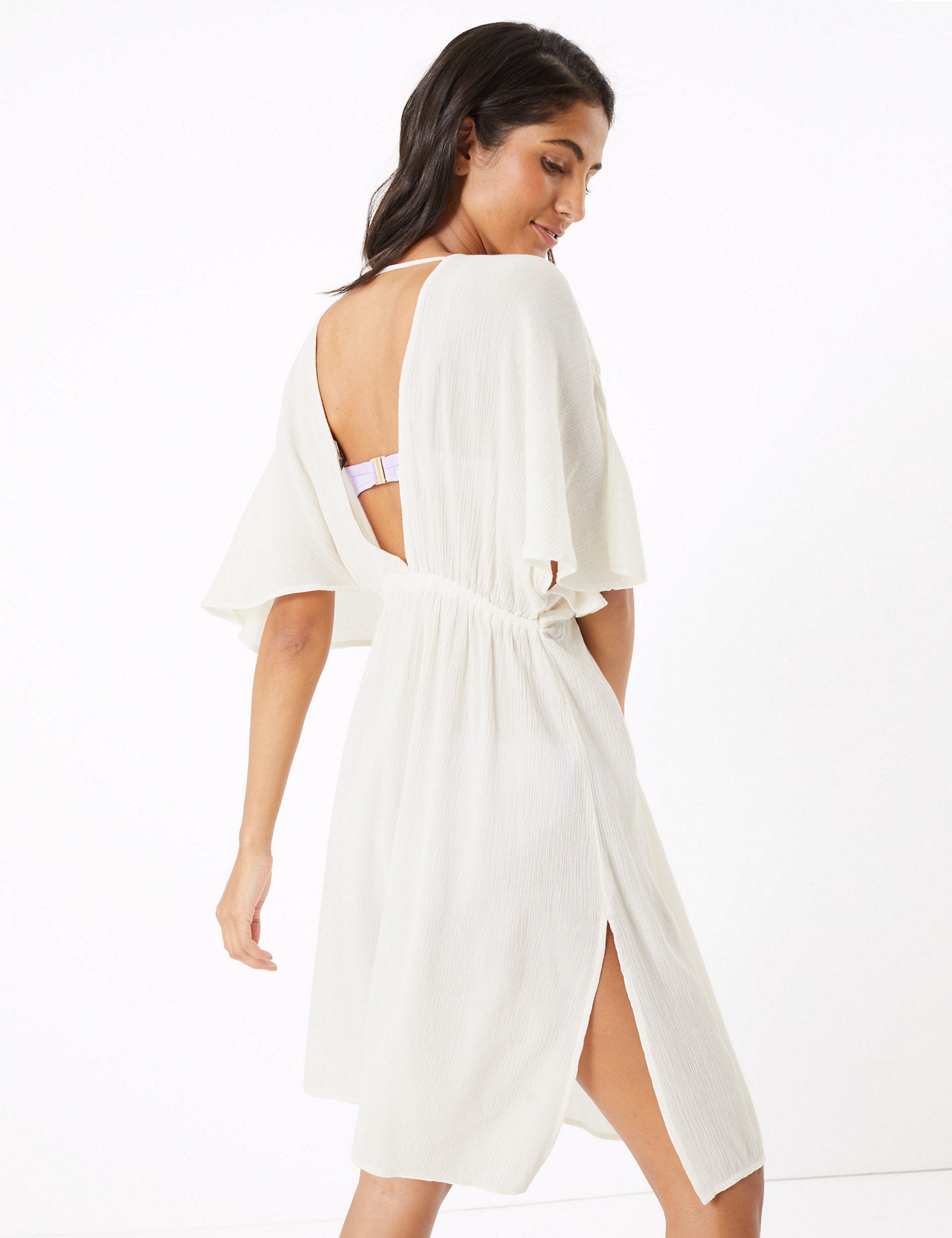 Cotton Woven 3/4 Sleeve Kaftan