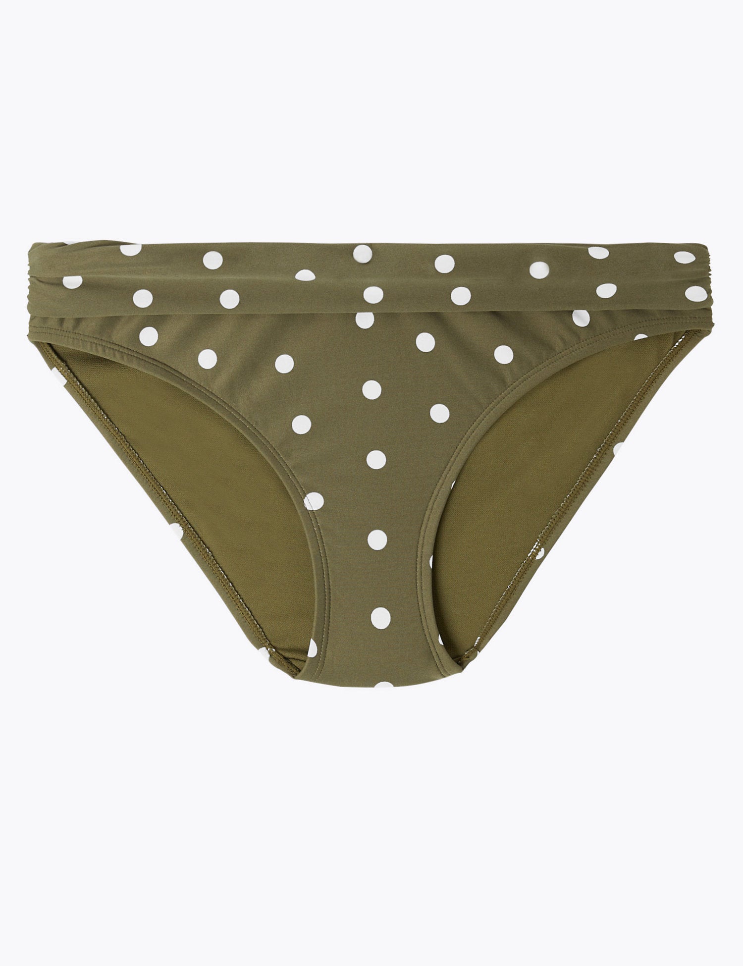 Spot Print Roll Top Bikini Bottoms
