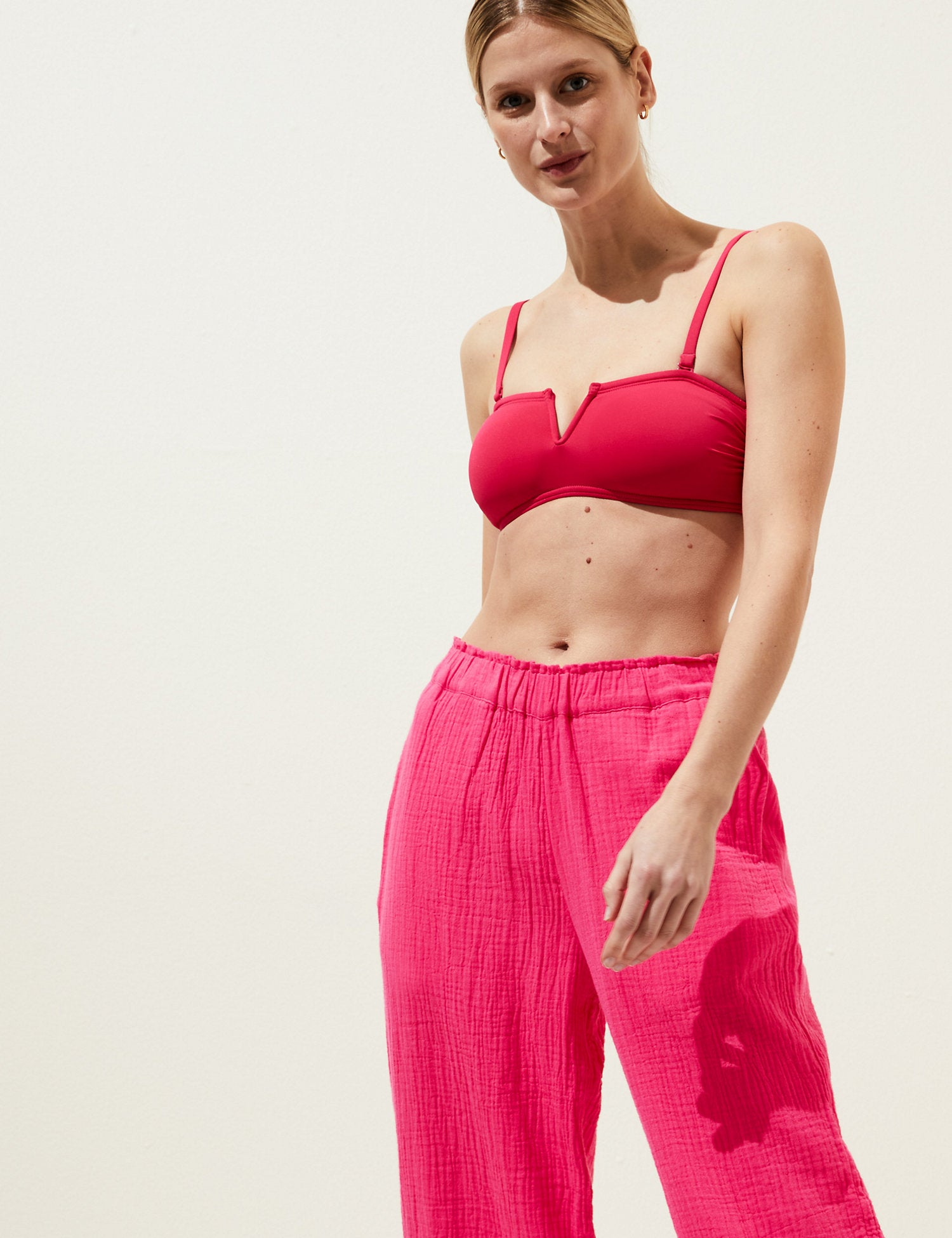 Pure Cotton Wide Leg Trousers