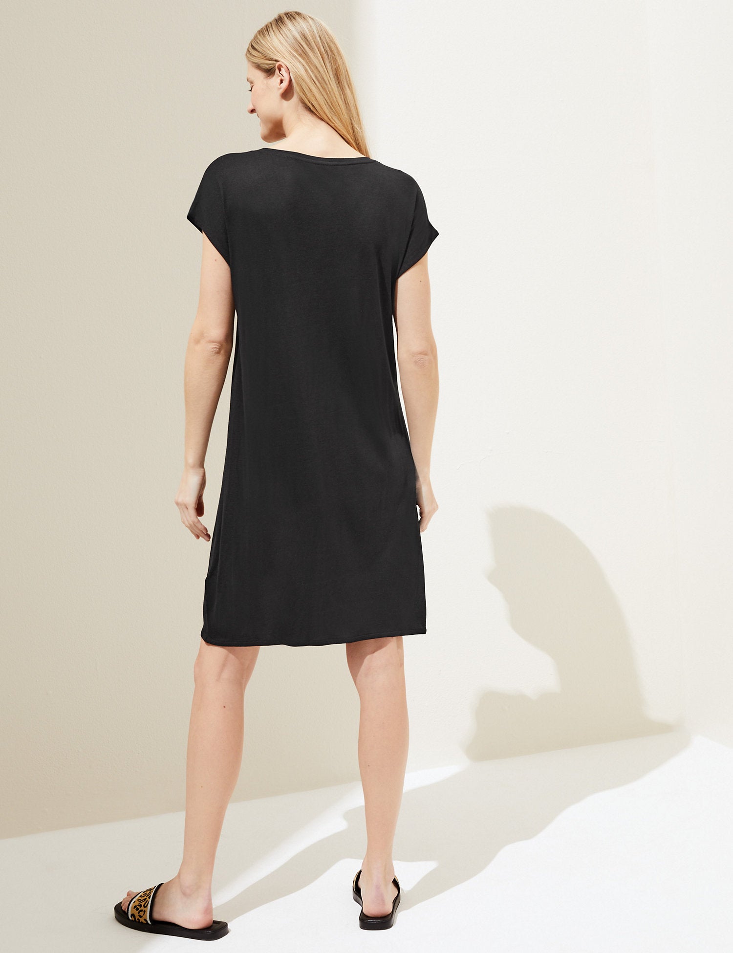 Jersey V-Neck Mini T-Shirt Dress