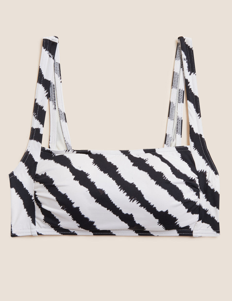 Printed Padded Square Neck Bikini Top