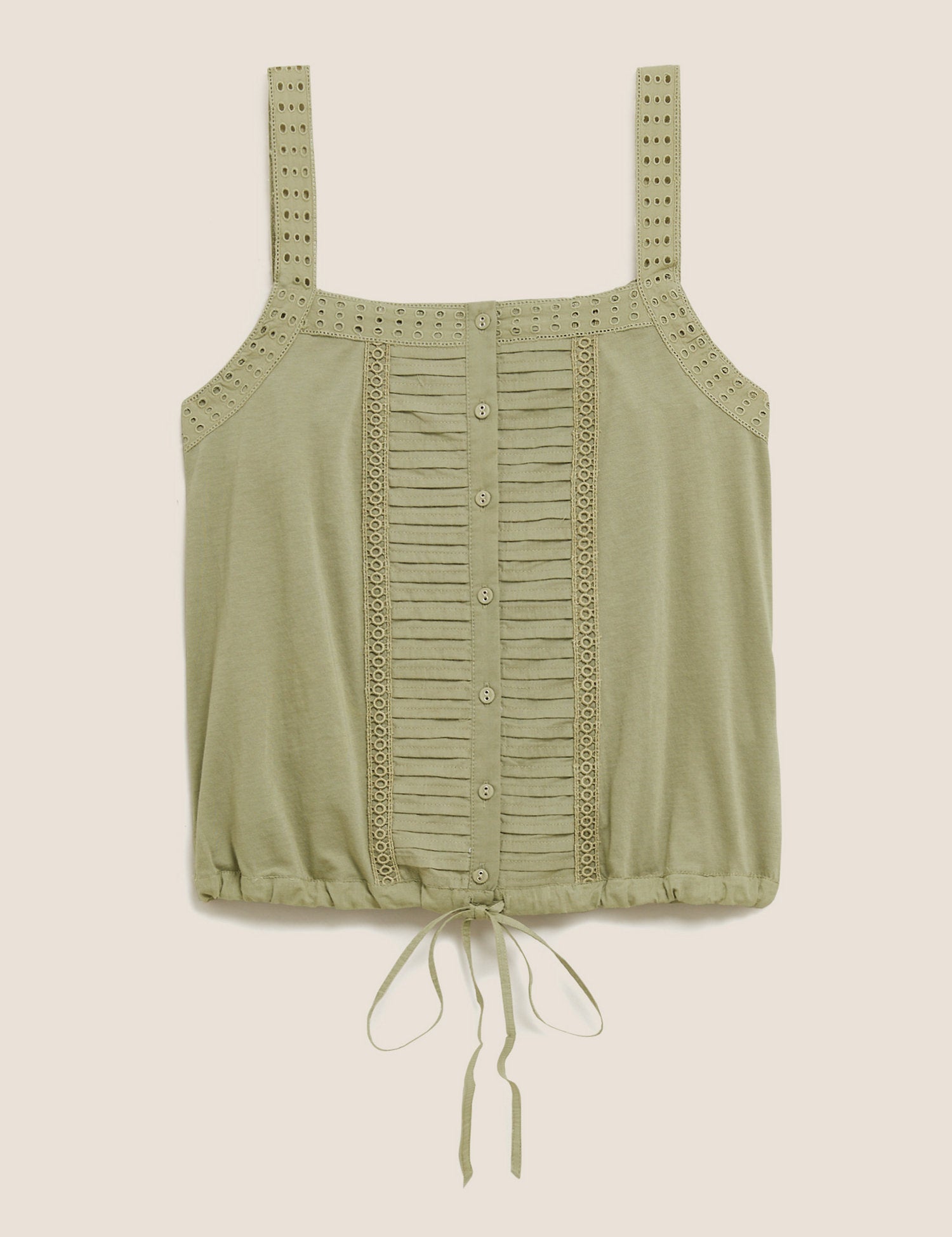 Pure Cotton Square Neck Camisole Top