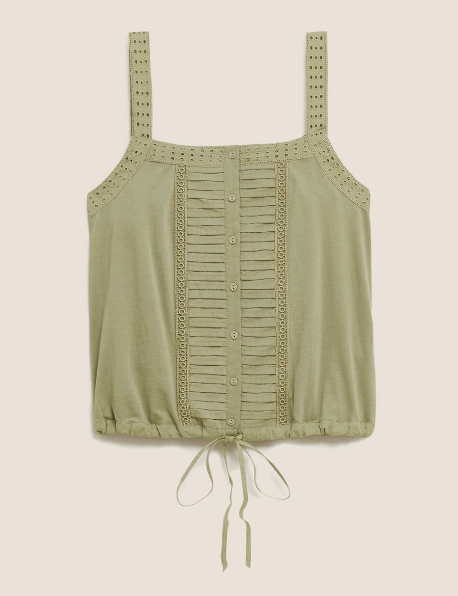 Pure Cotton Square Neck Camisole Top