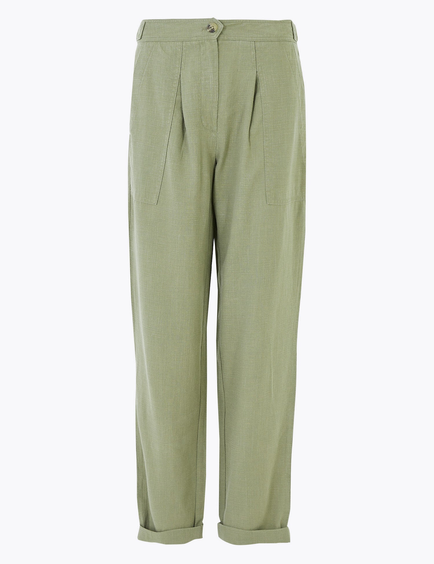 Tencel™ Cargo Straight Ankle Grazer Trousers