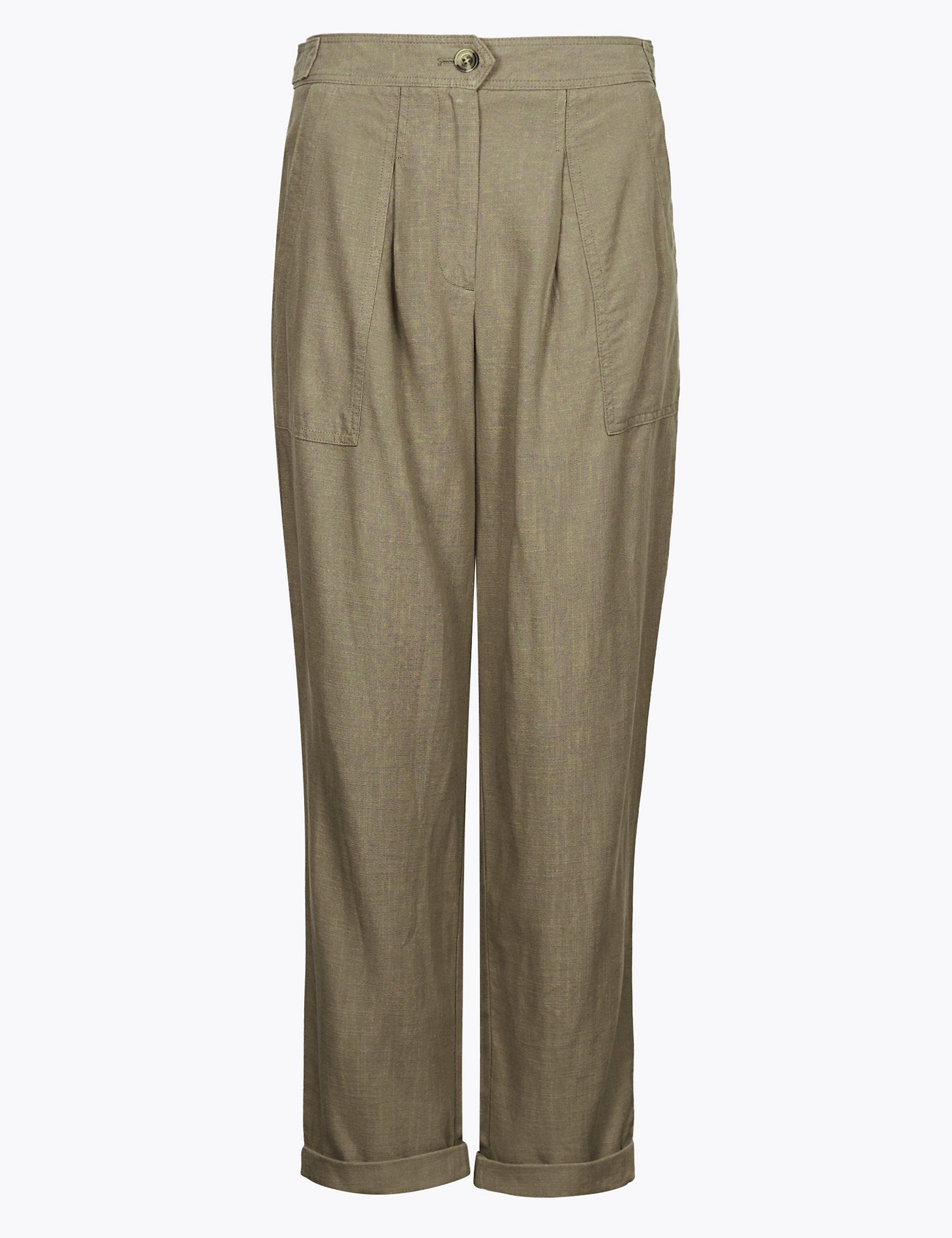 Tencel™ Cargo Straight Ankle Grazer Trousers