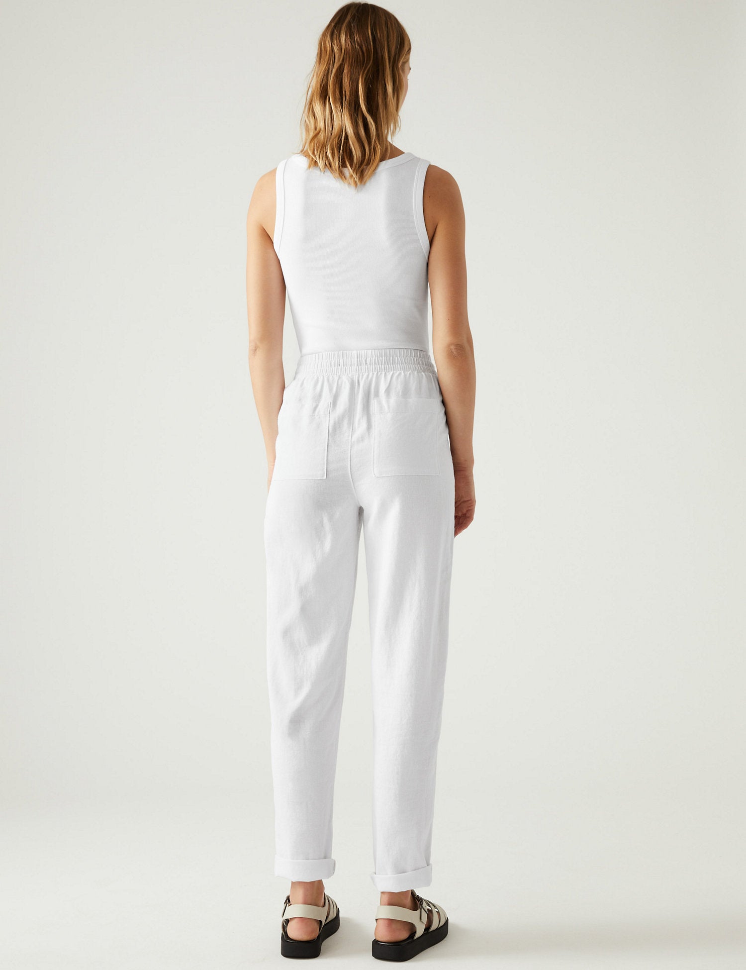 Linen Rich Tapered Ankle Grazer Trouser
