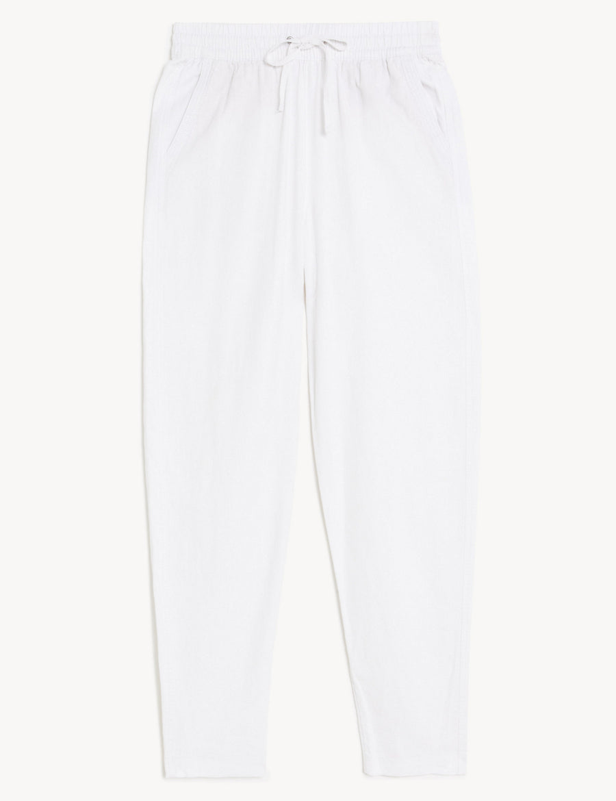 Linen Rich Tapered Ankle Grazer Trouser