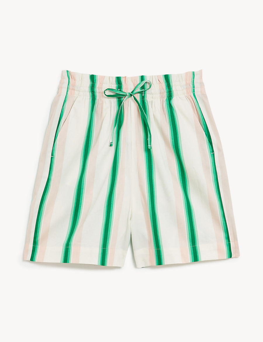 Cotton Rich Printed Paperbag Shorts