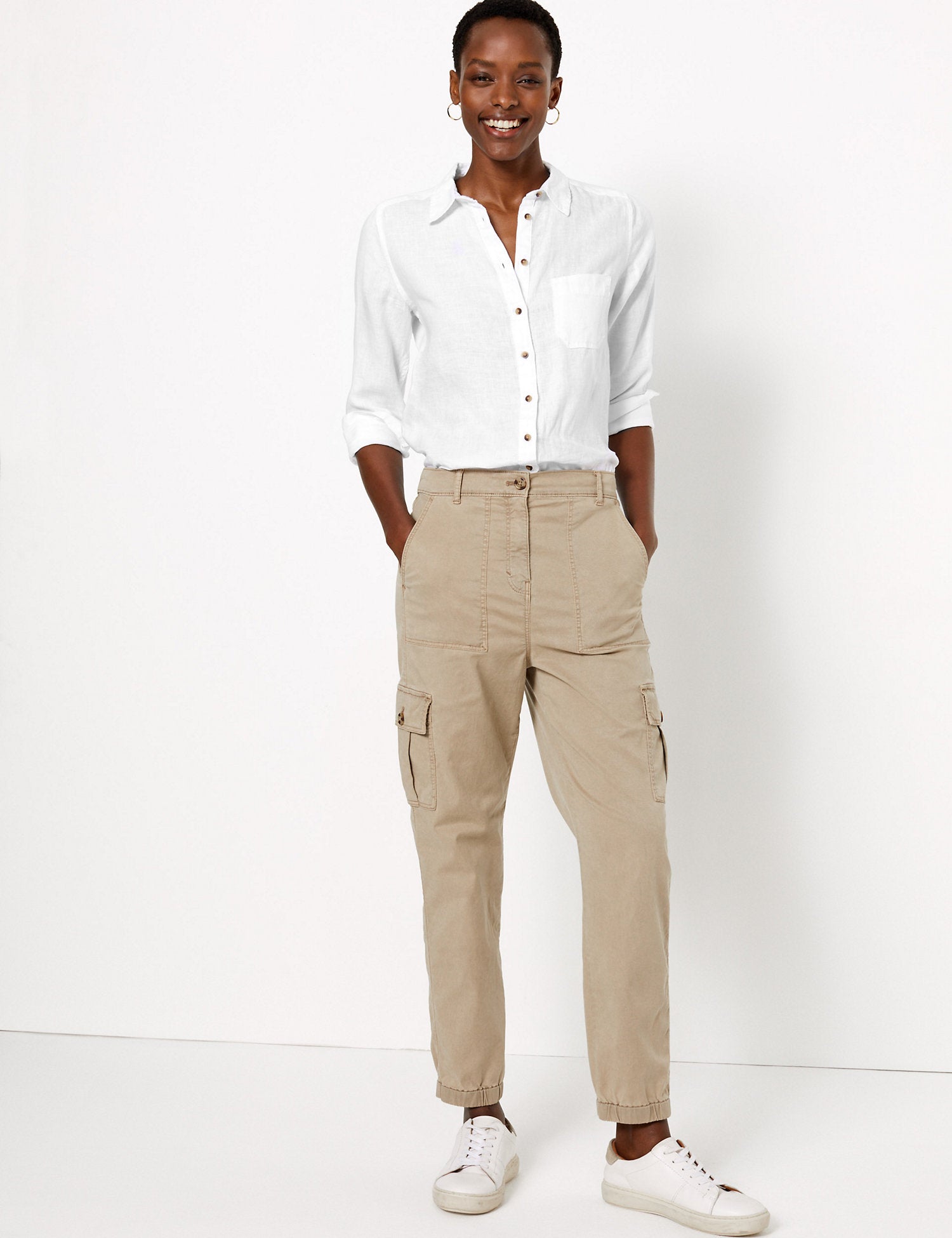 Cargo Utility Tapered Ankle Grazer Trousers