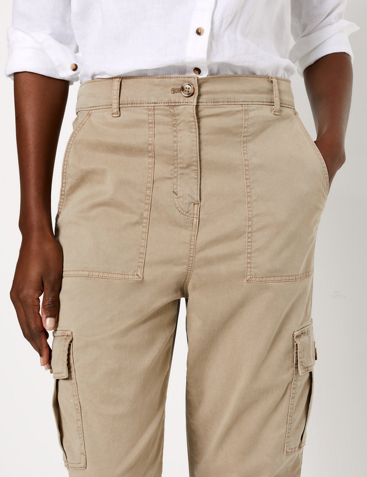 Cargo Utility Tapered Ankle Grazer Trousers
