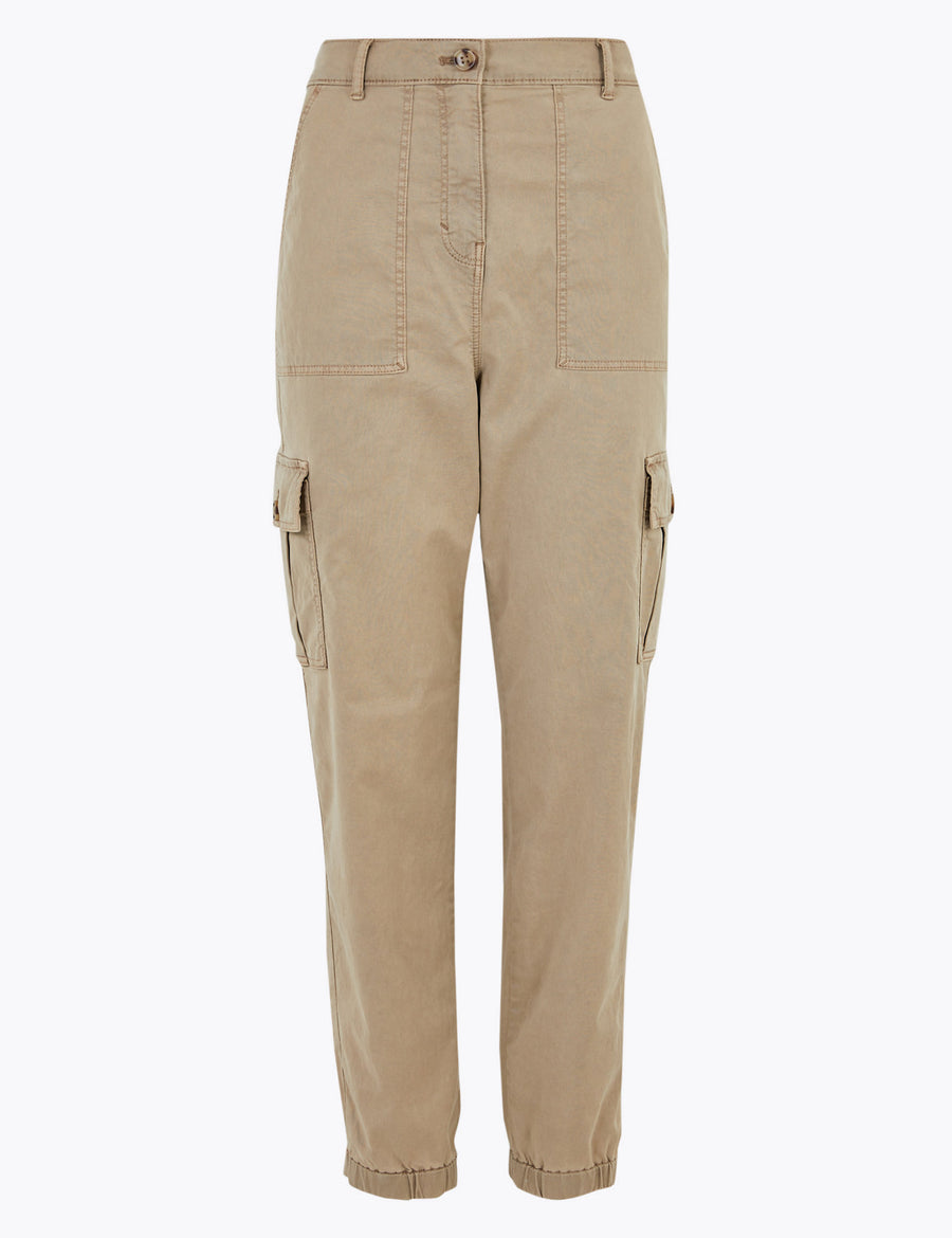 Cargo Utility Tapered Ankle Grazer Trousers