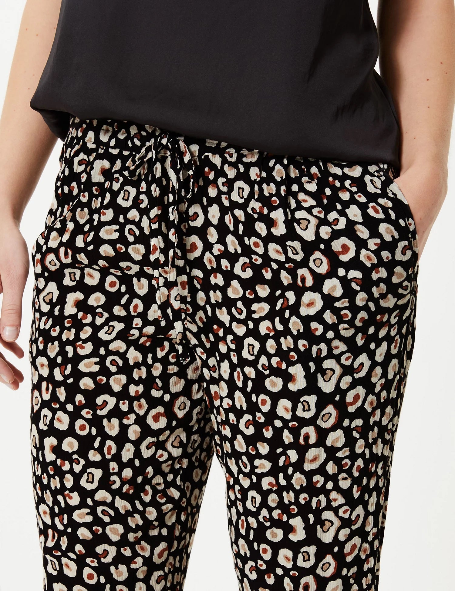 Animal Print Ankle Grazer Peg Trousers