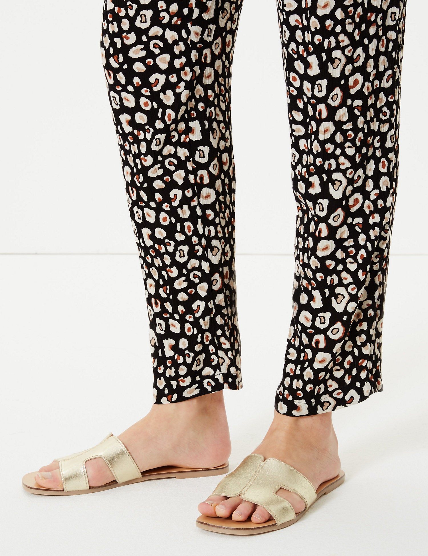 Animal Print Ankle Grazer Peg Trousers