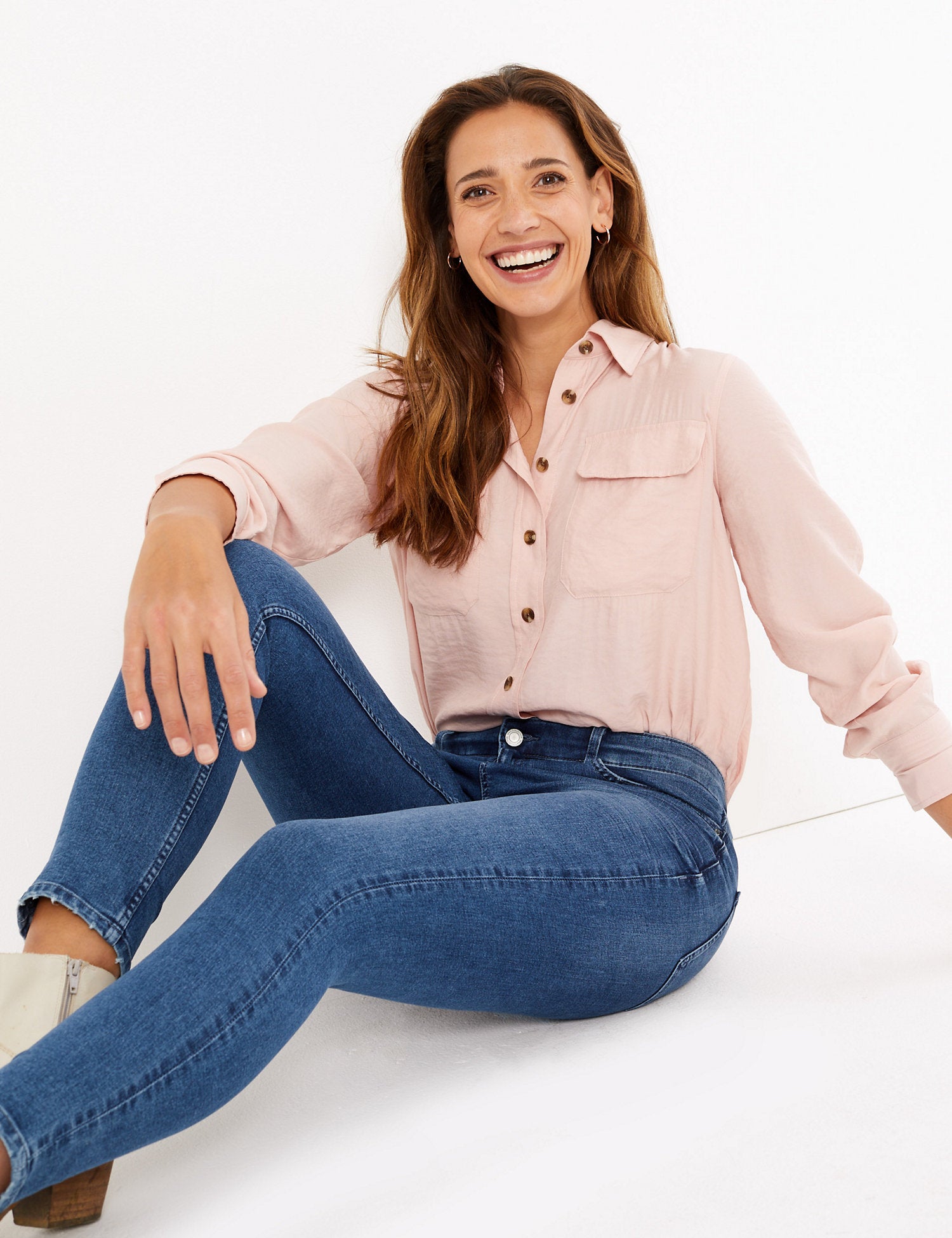 Ivy Button Front Skinny Jeans
