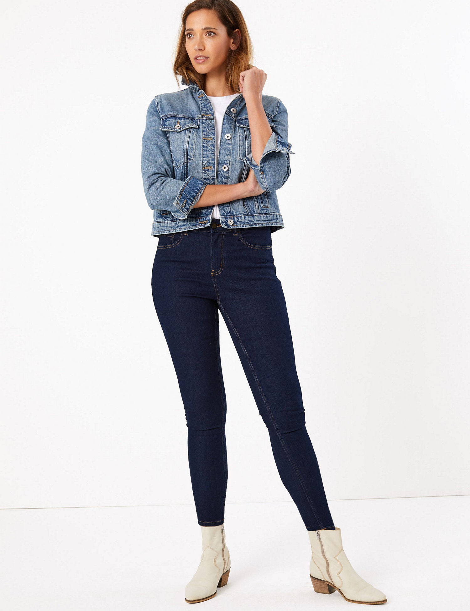Ivy Button Front Skinny Jeans