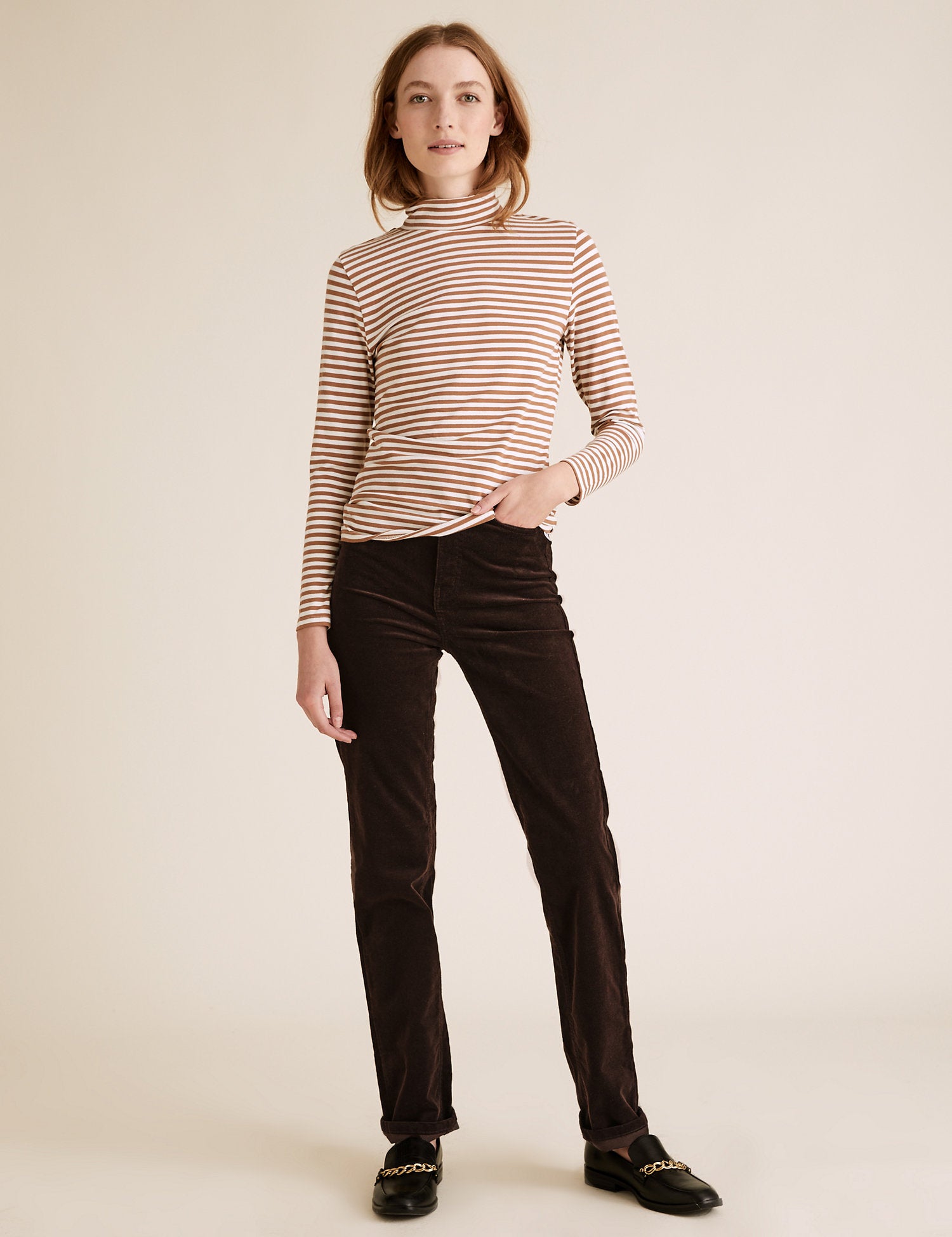Corduroy Straight Leg Trousers