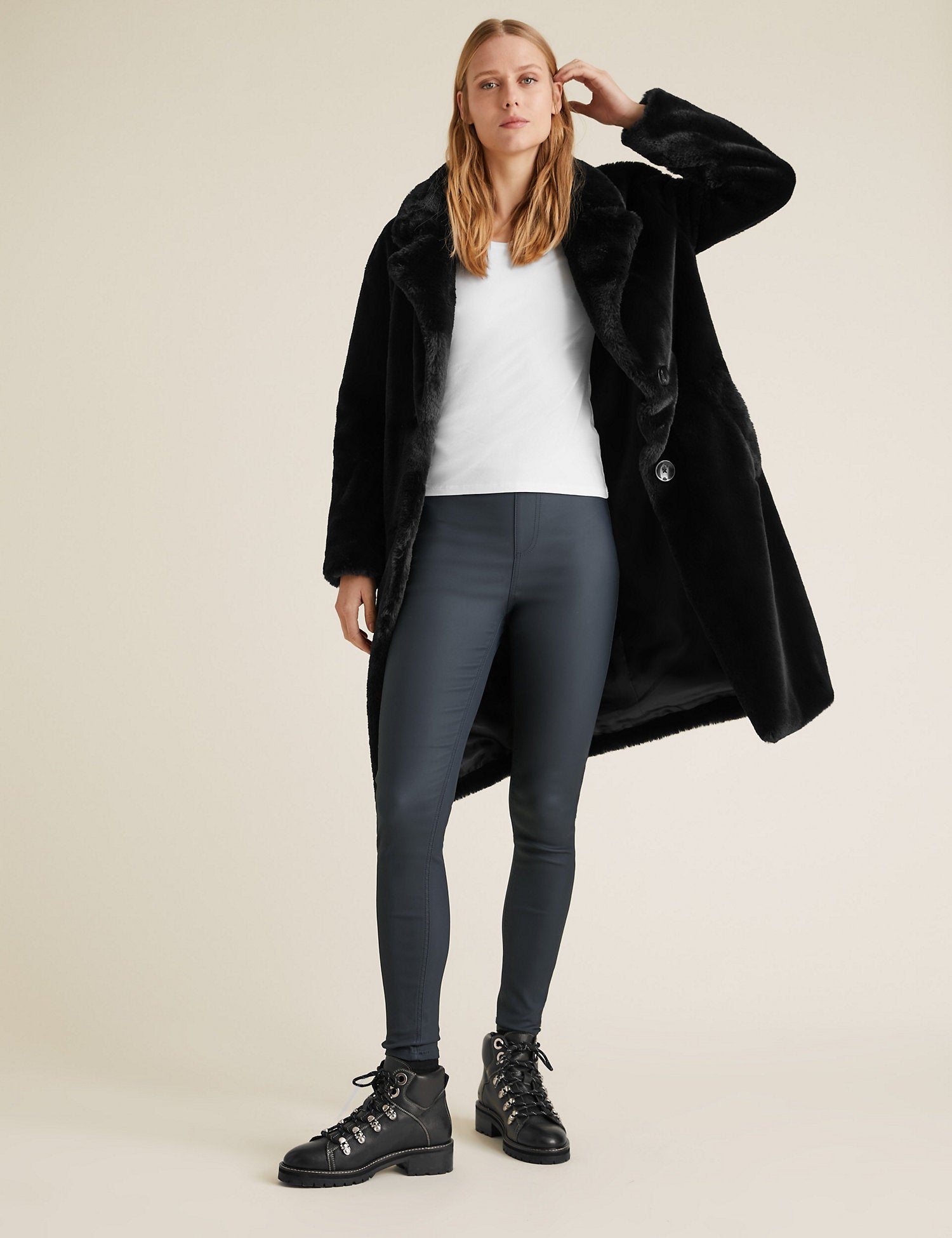 Faux Leather High Waisted Jeggings