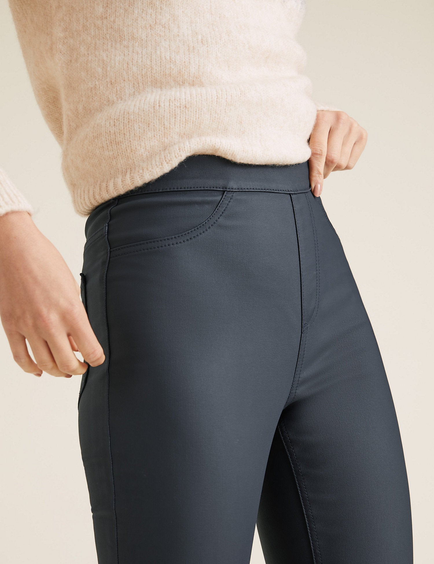 Faux Leather High Waisted Jeggings