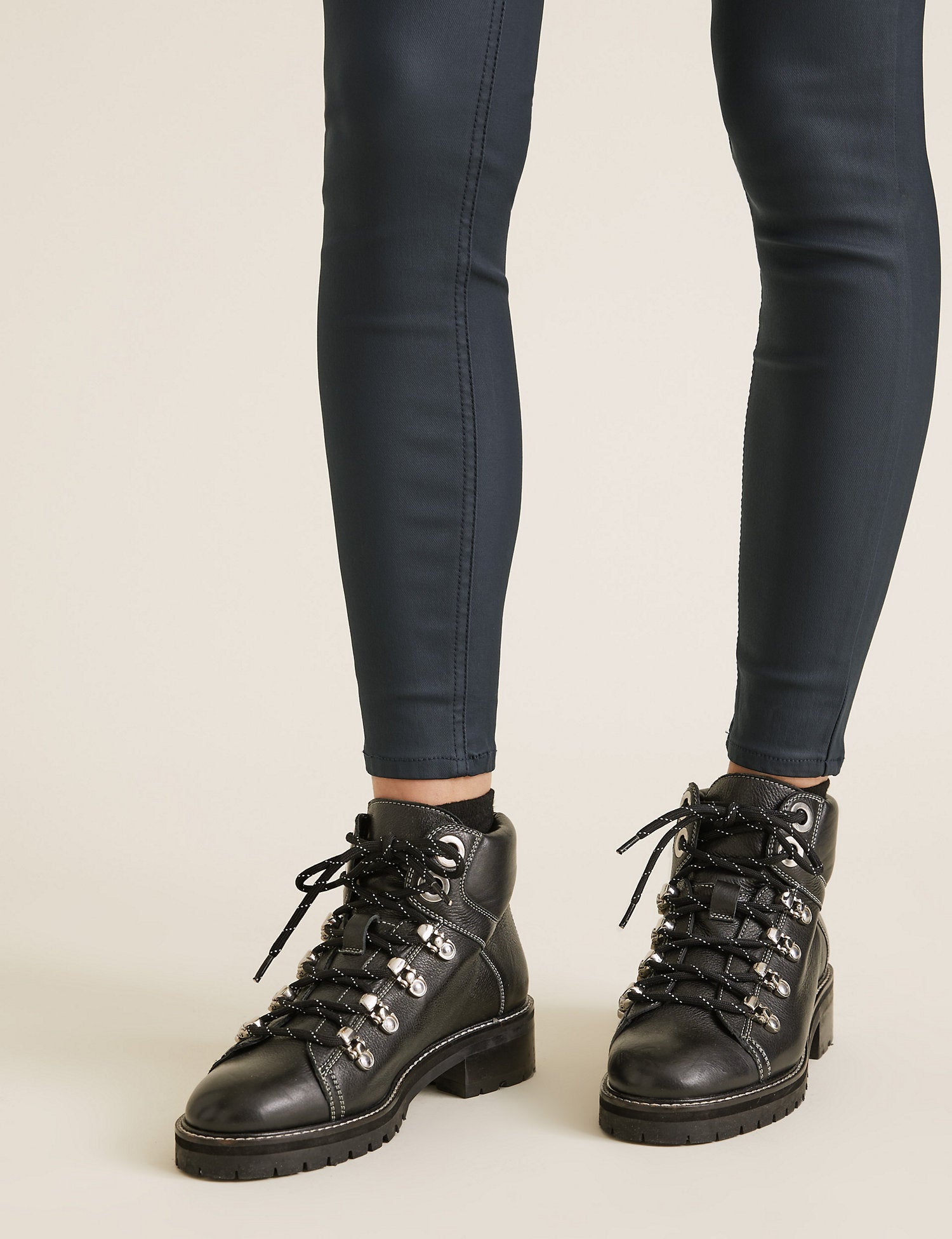 Faux Leather High Waisted Jeggings