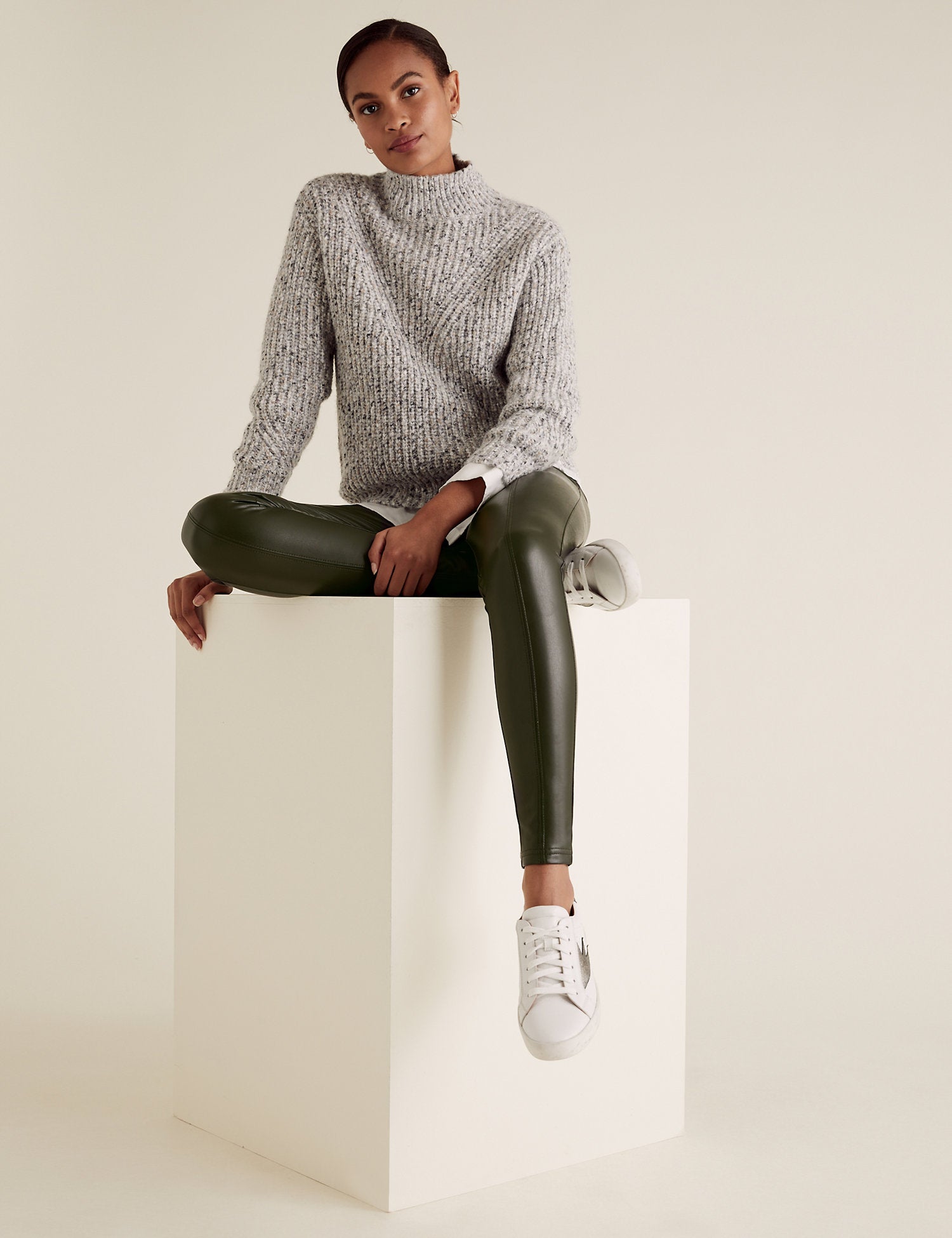 Faux Leather High Waisted Leggings