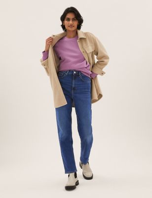 Relaxed High Waisted Tapered Jeans