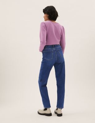 Relaxed High Waisted Tapered Jeans