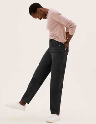 Relaxed High Waisted Tapered Jeans