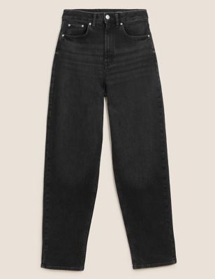 Relaxed High Waisted Tapered Jeans