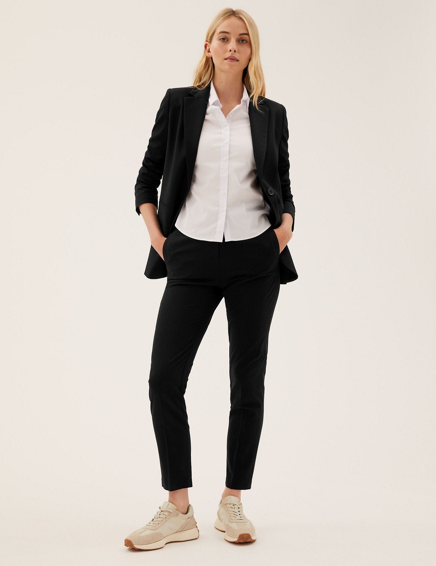 Slim Fit Ankle Grazer Trousers with Stretch